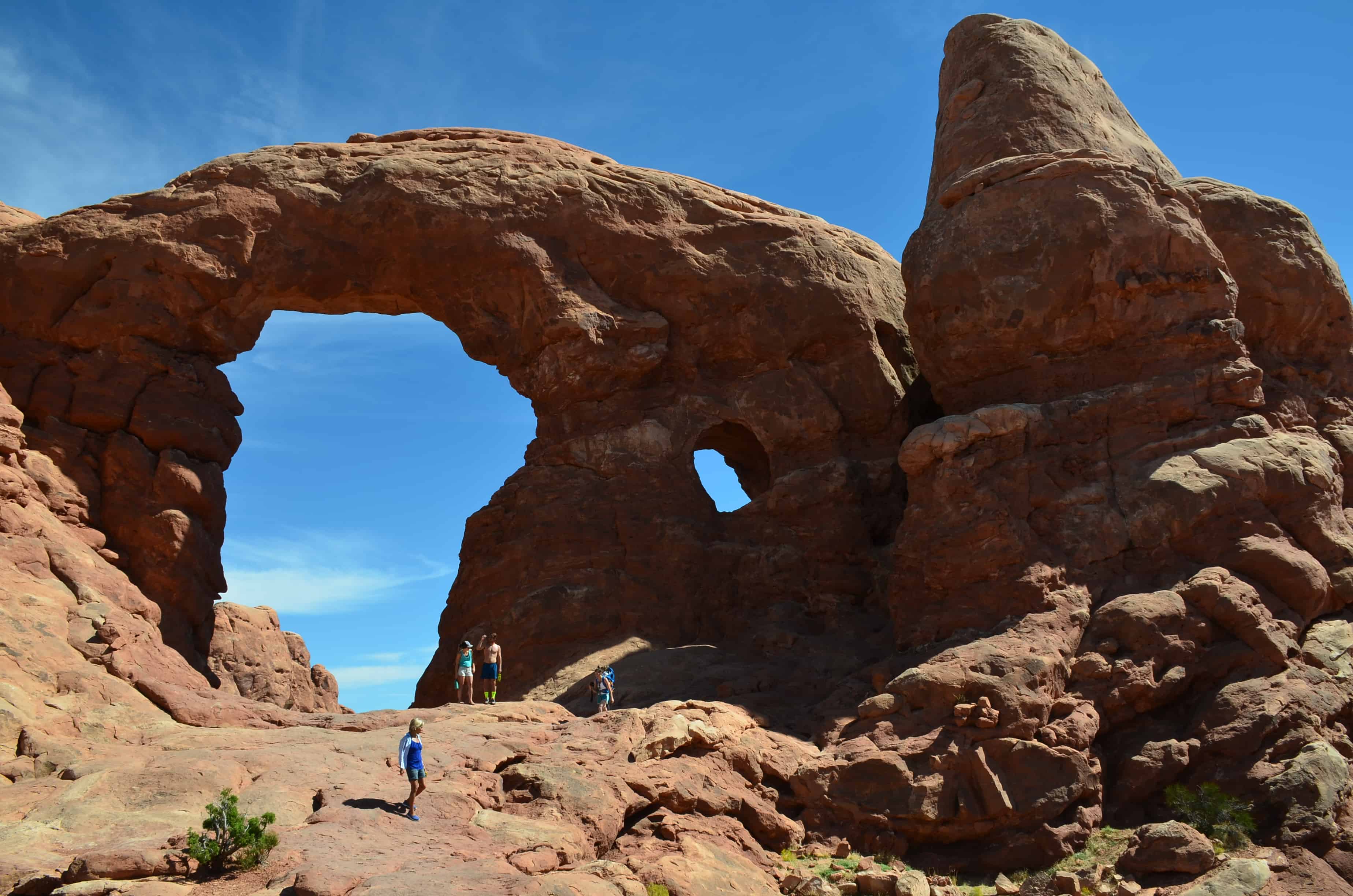 Turret Arch on the Windows Trail at the Windows Section at Arches National Park in Utah