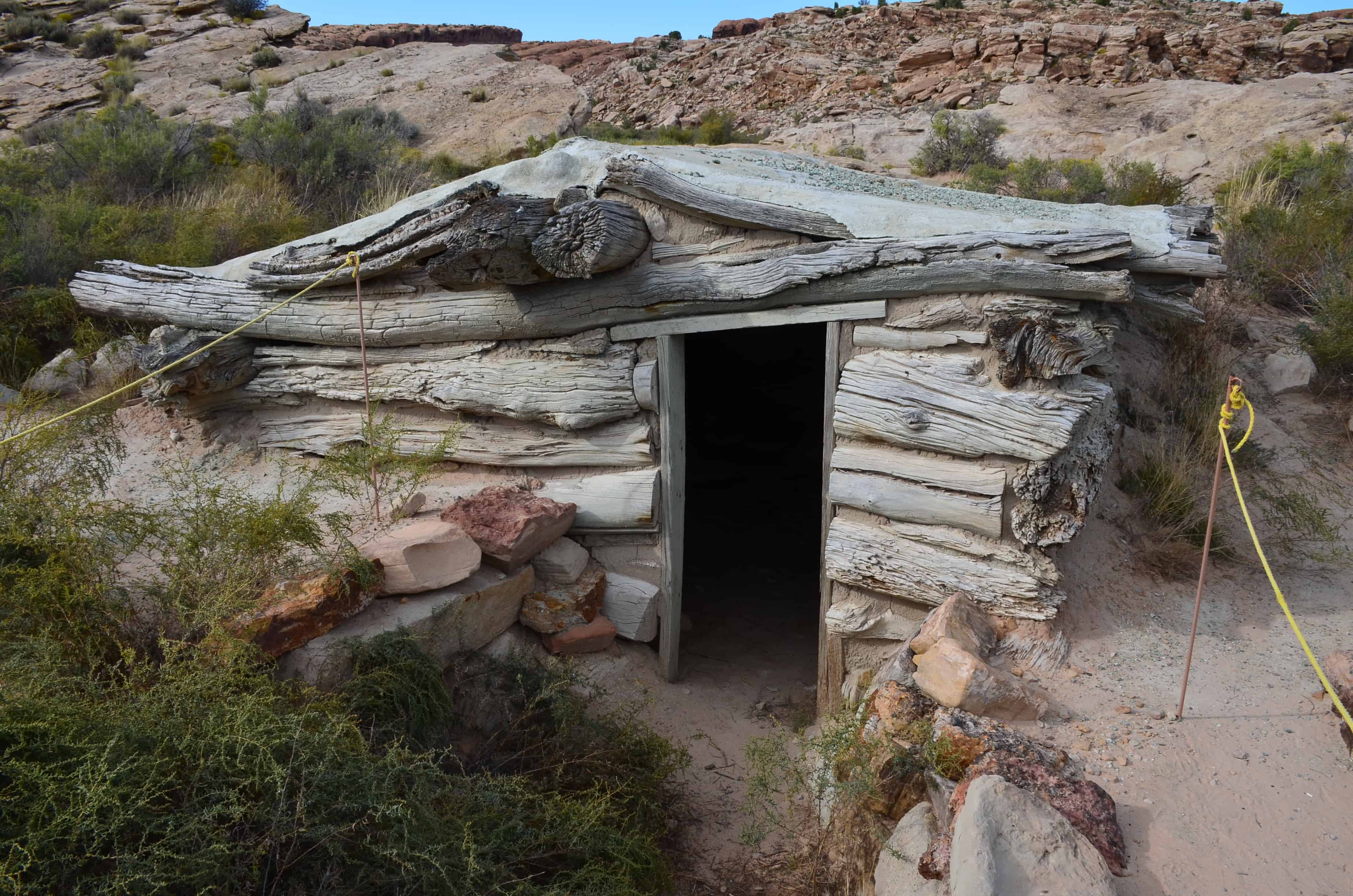 First cabin at Wolfe Ranch at Arches National Park in Utah