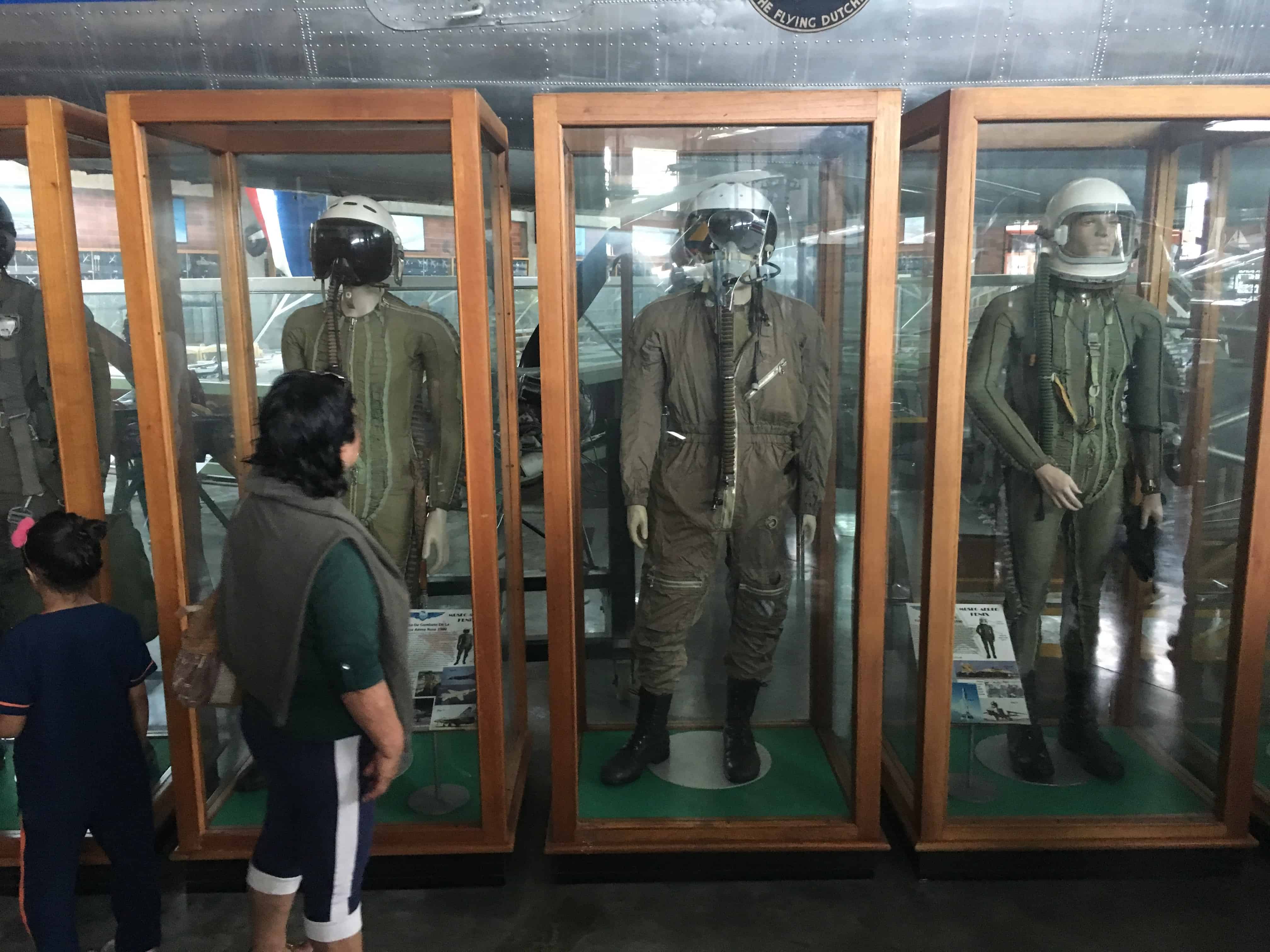 Anti-G suits at Fénix Air Museum in Palmira, Valle del Cauca, Colombia