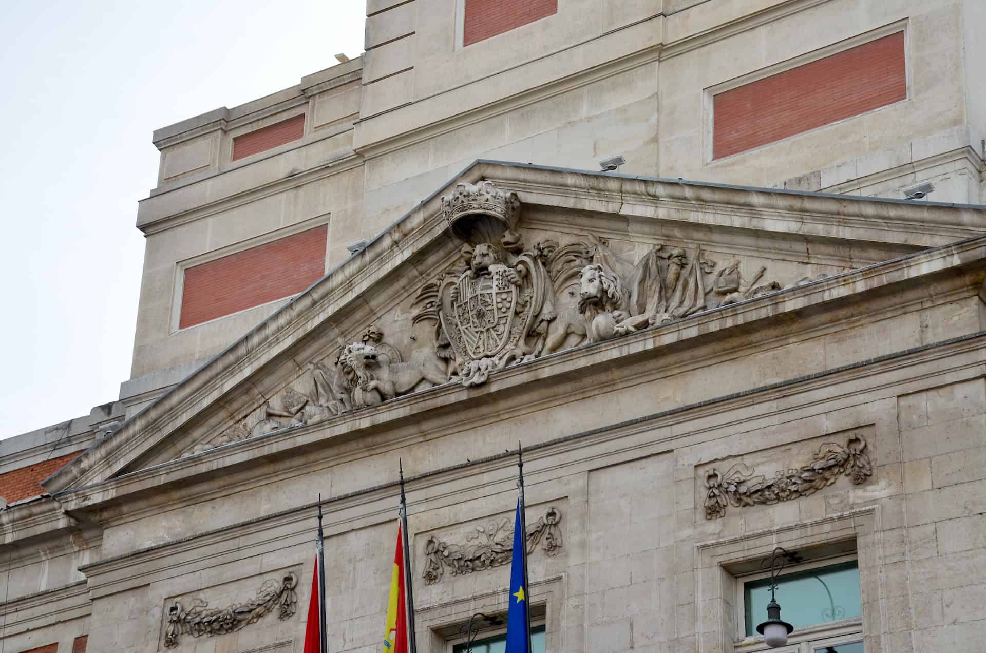 Pediment of the Royal Post Office at Puerta del Sol