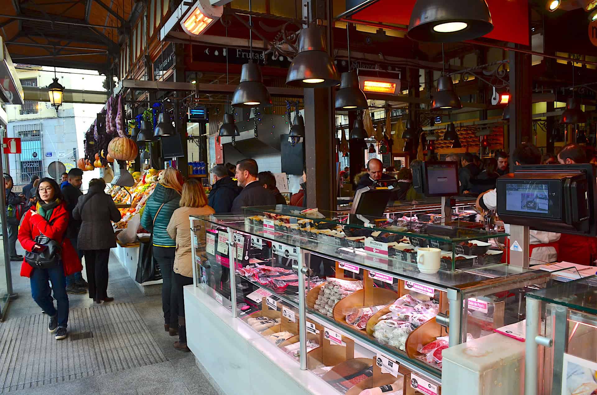 Stalls inside the San Miguel Market