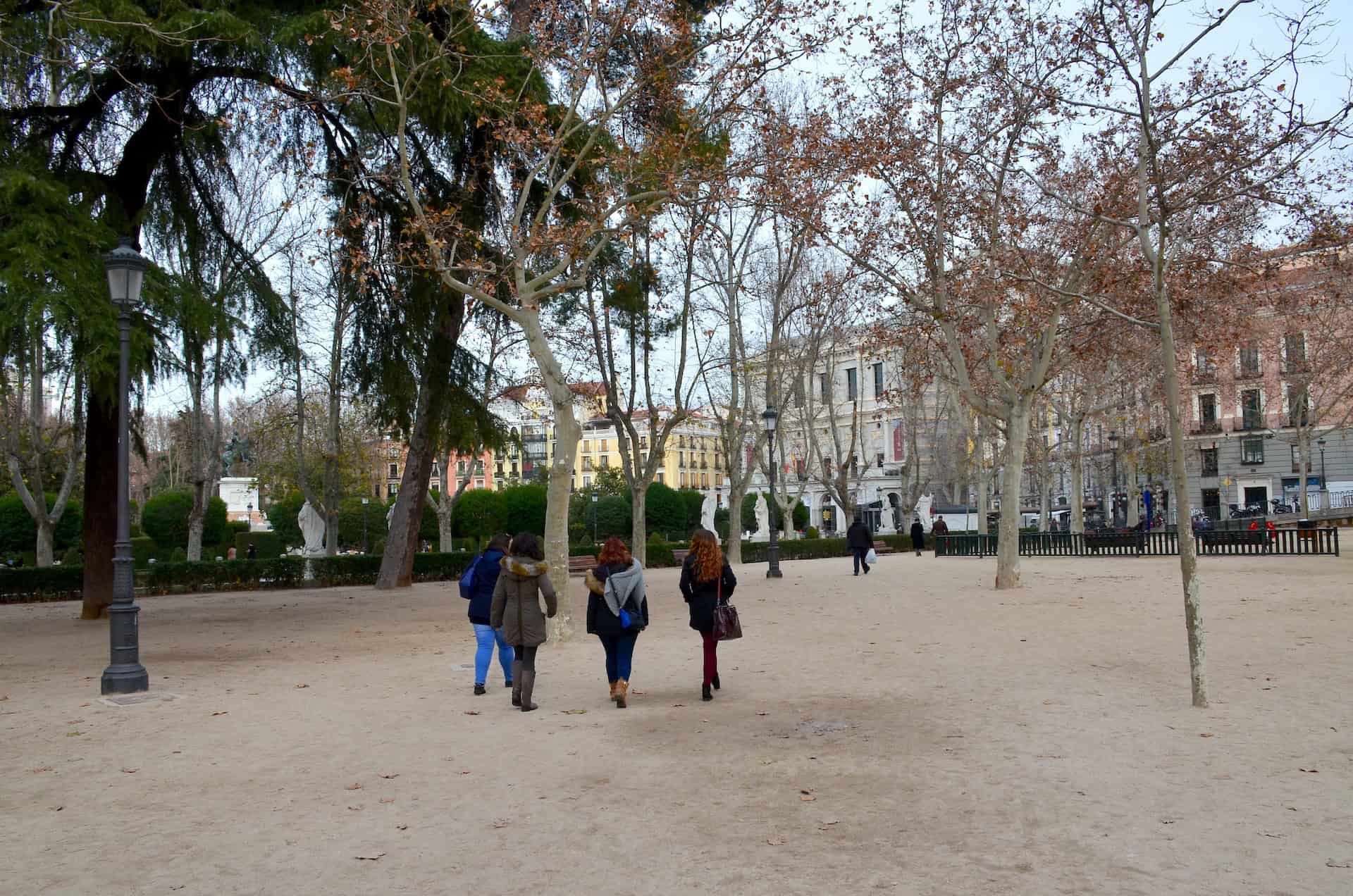 Lepanto Gardens at Plaza de Oriente in the Historic Center of Madrid, Spain