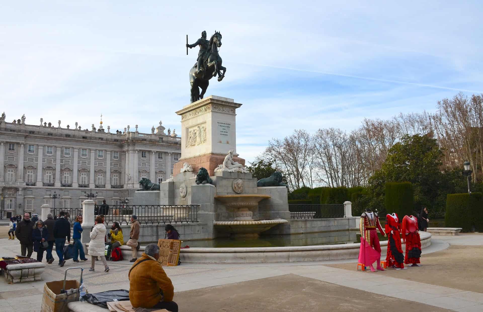 Monument to Felipe IV at Plaza de Oriente