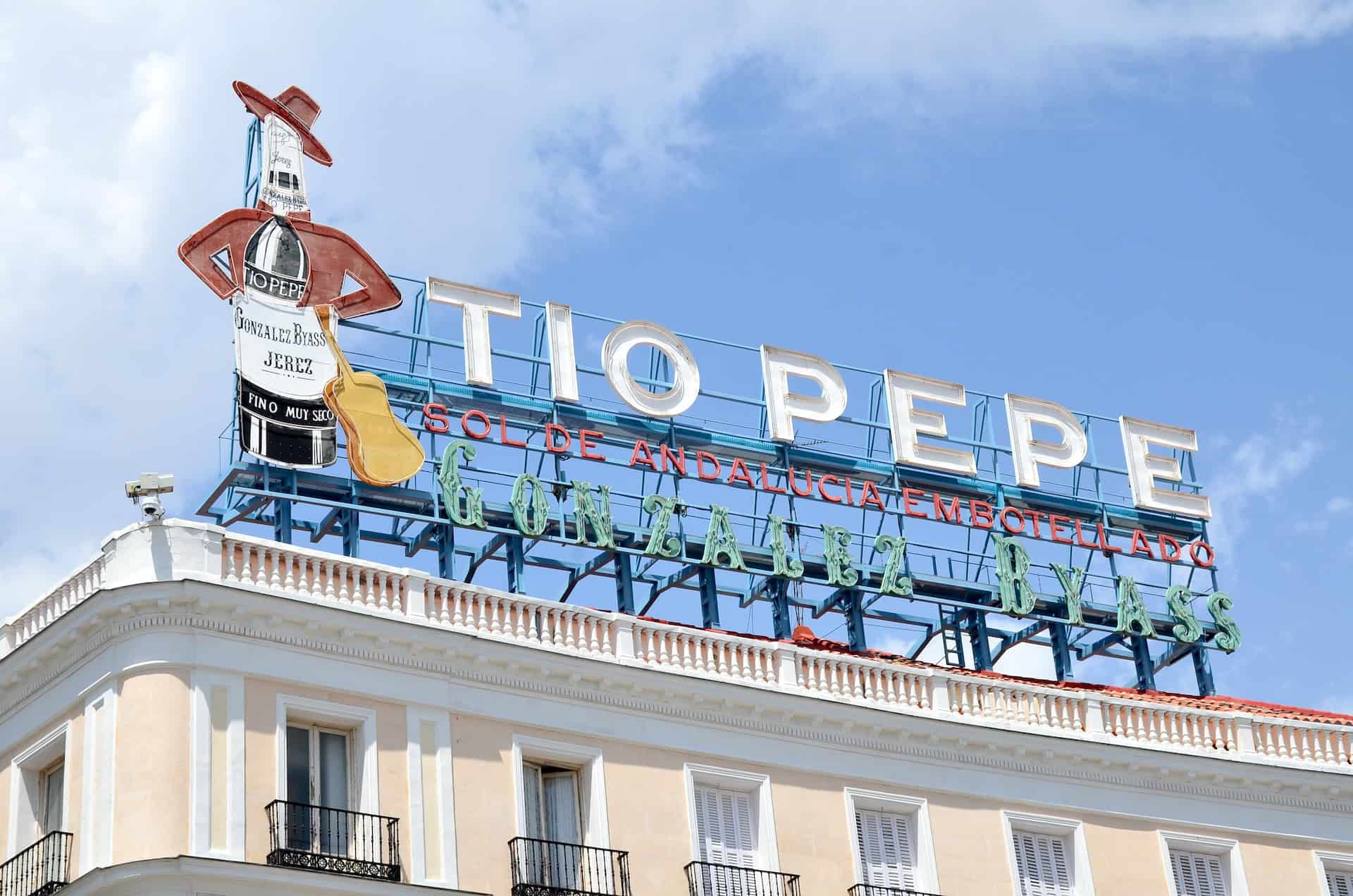 Tío Pepe sign at Puerta del Sol