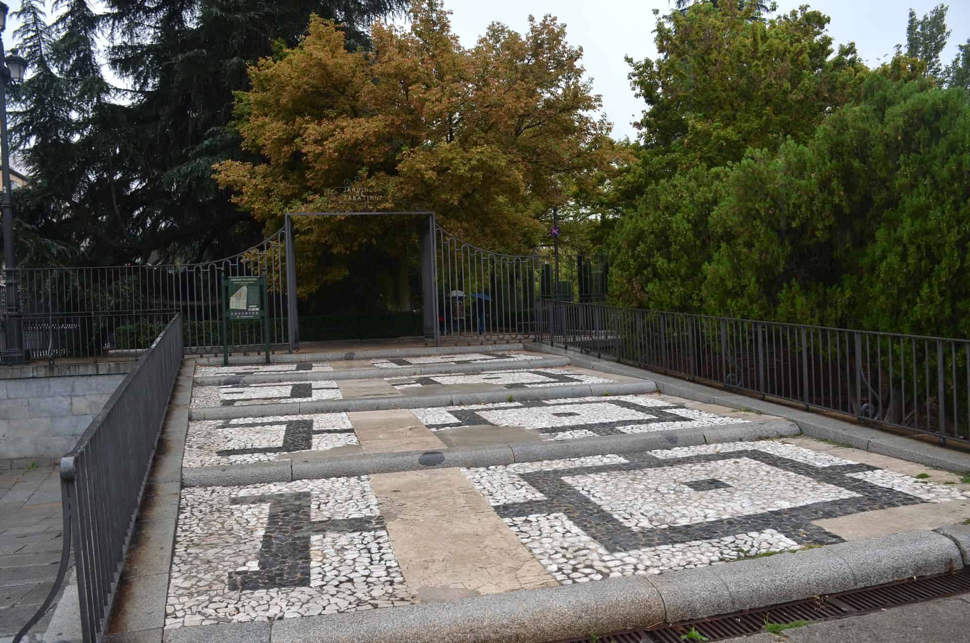 Gate to the Sabatini Gardens in Madrid, Spain