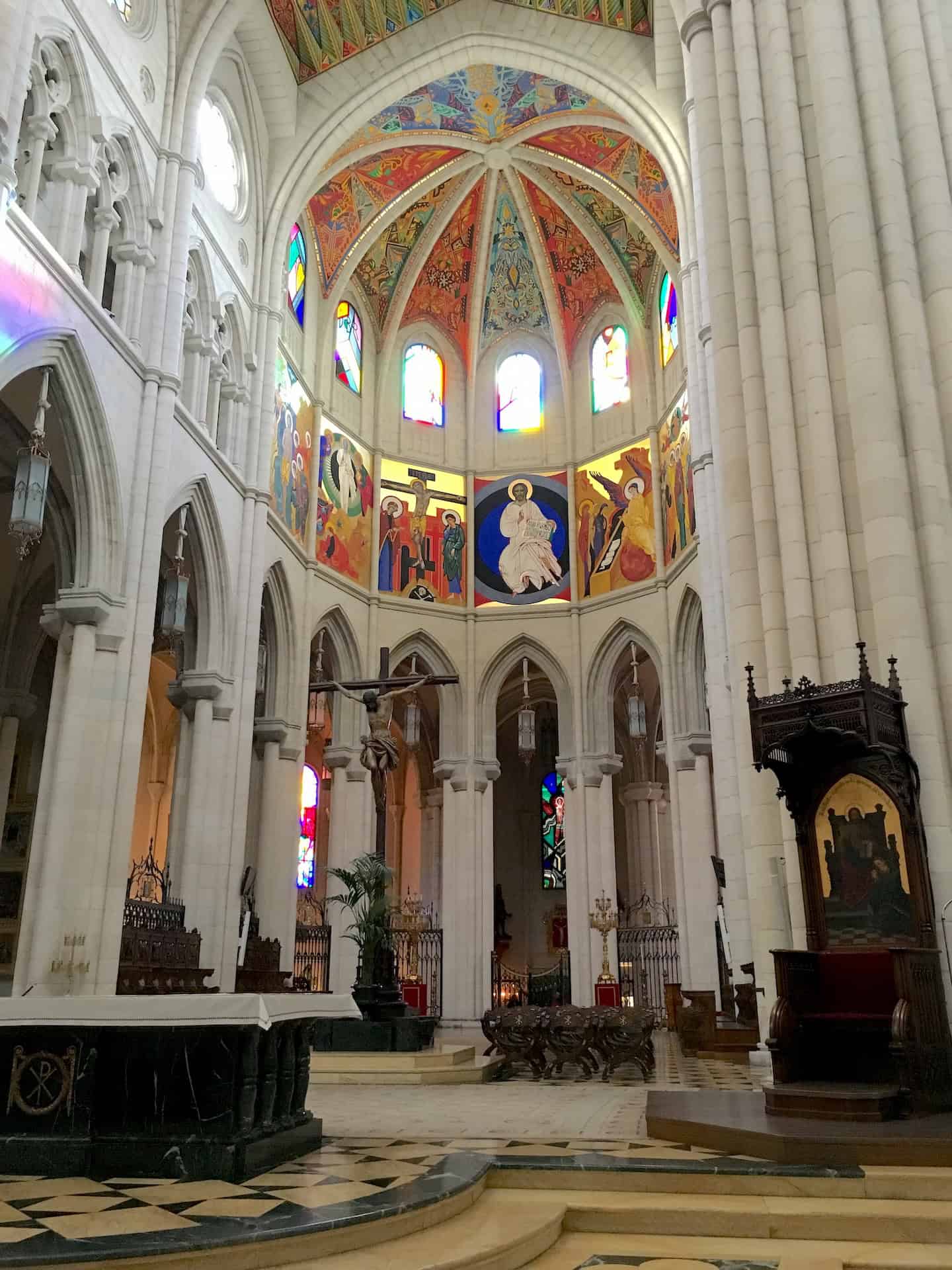 Apse of the Almudena Cathedral in Madrid, Spain