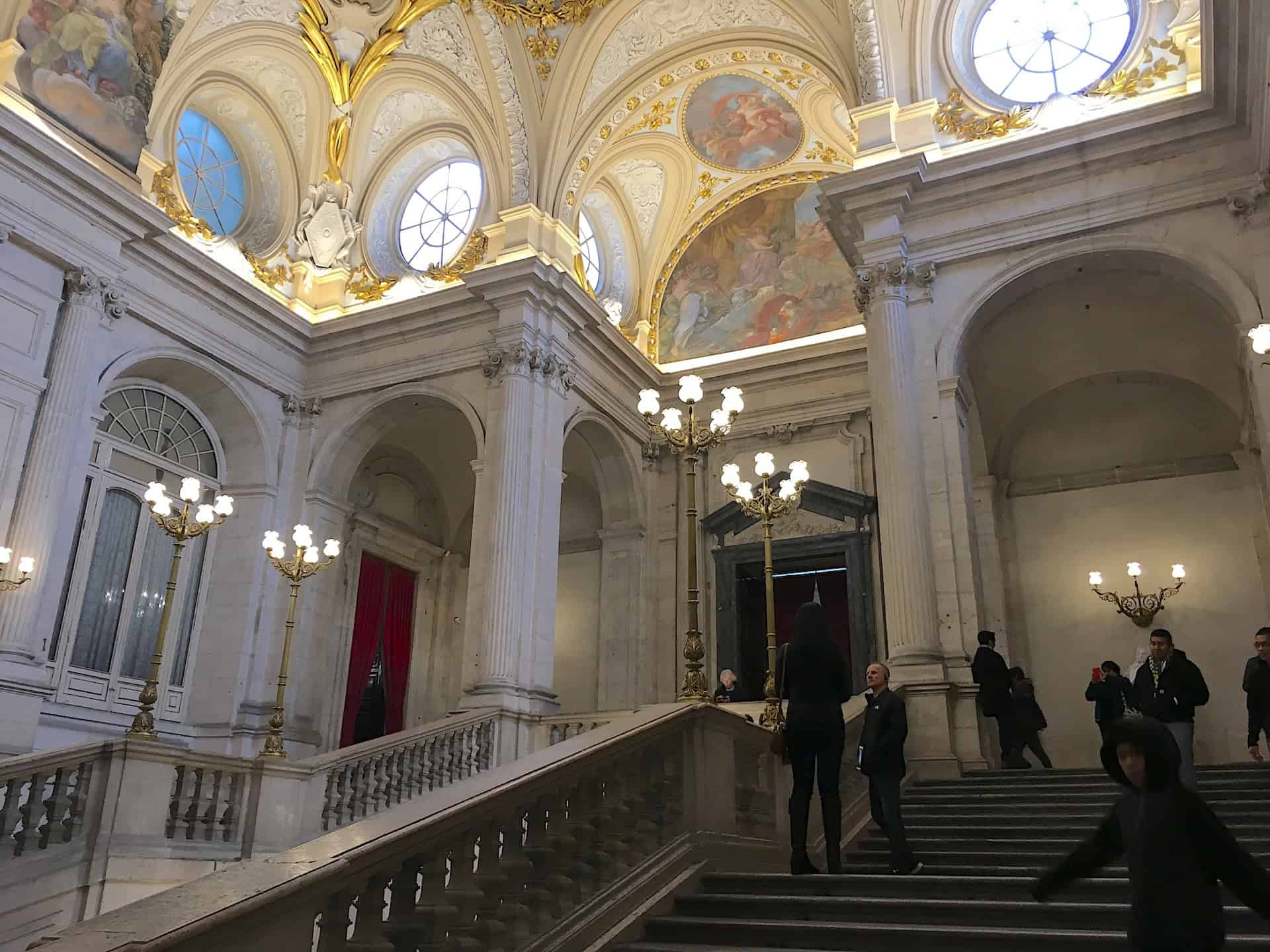 Grand Staircase at the Royal Palace in Madrid, Spain