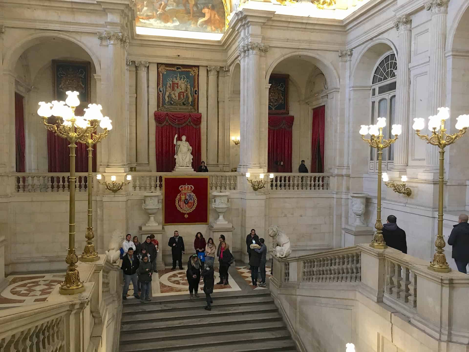 Grand Staircase at the Royal Palace in Madrid, Spain