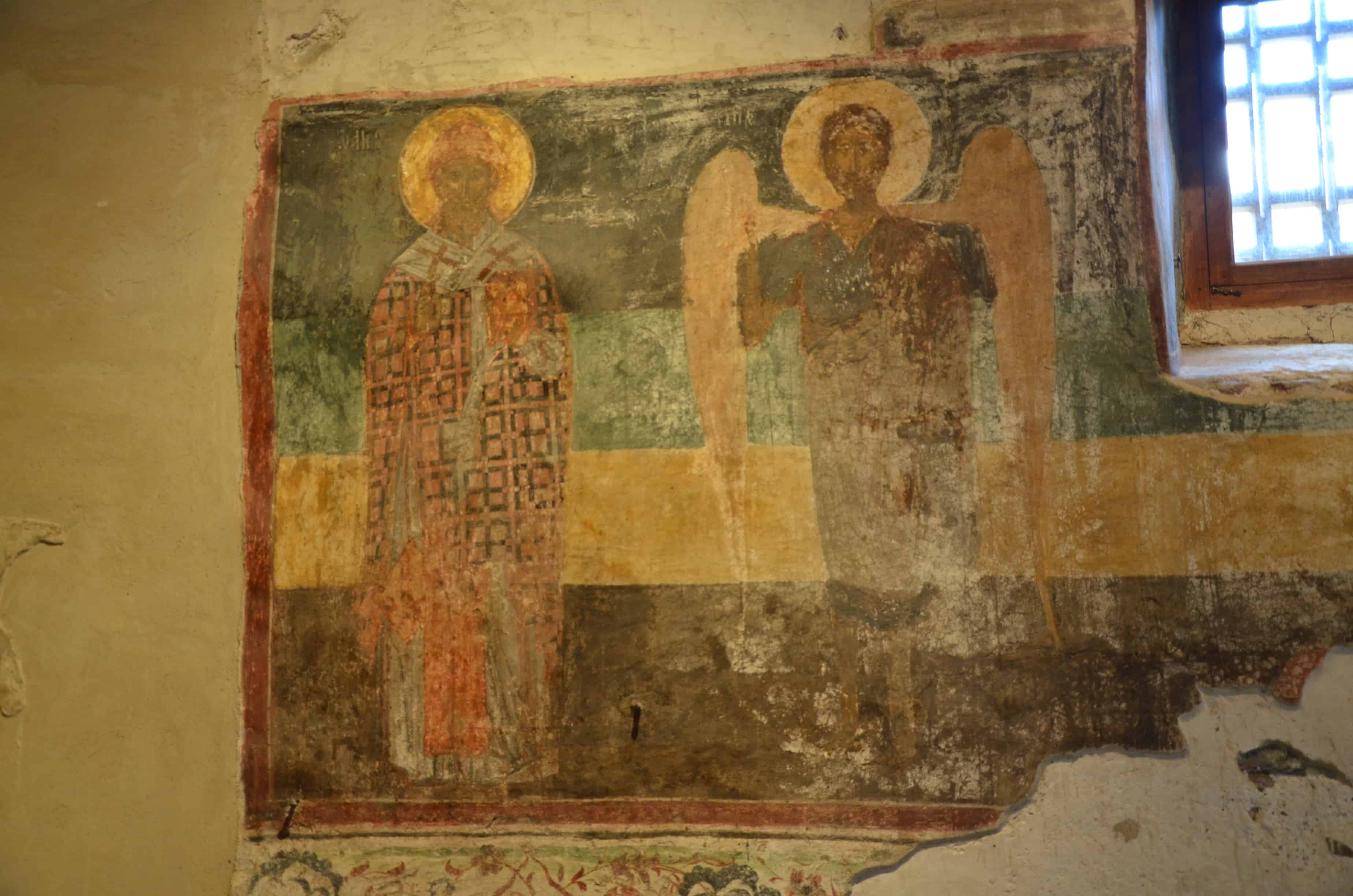 Faded frescoes in the Church of the Holy Saviour in Nessebar, Bulgaria