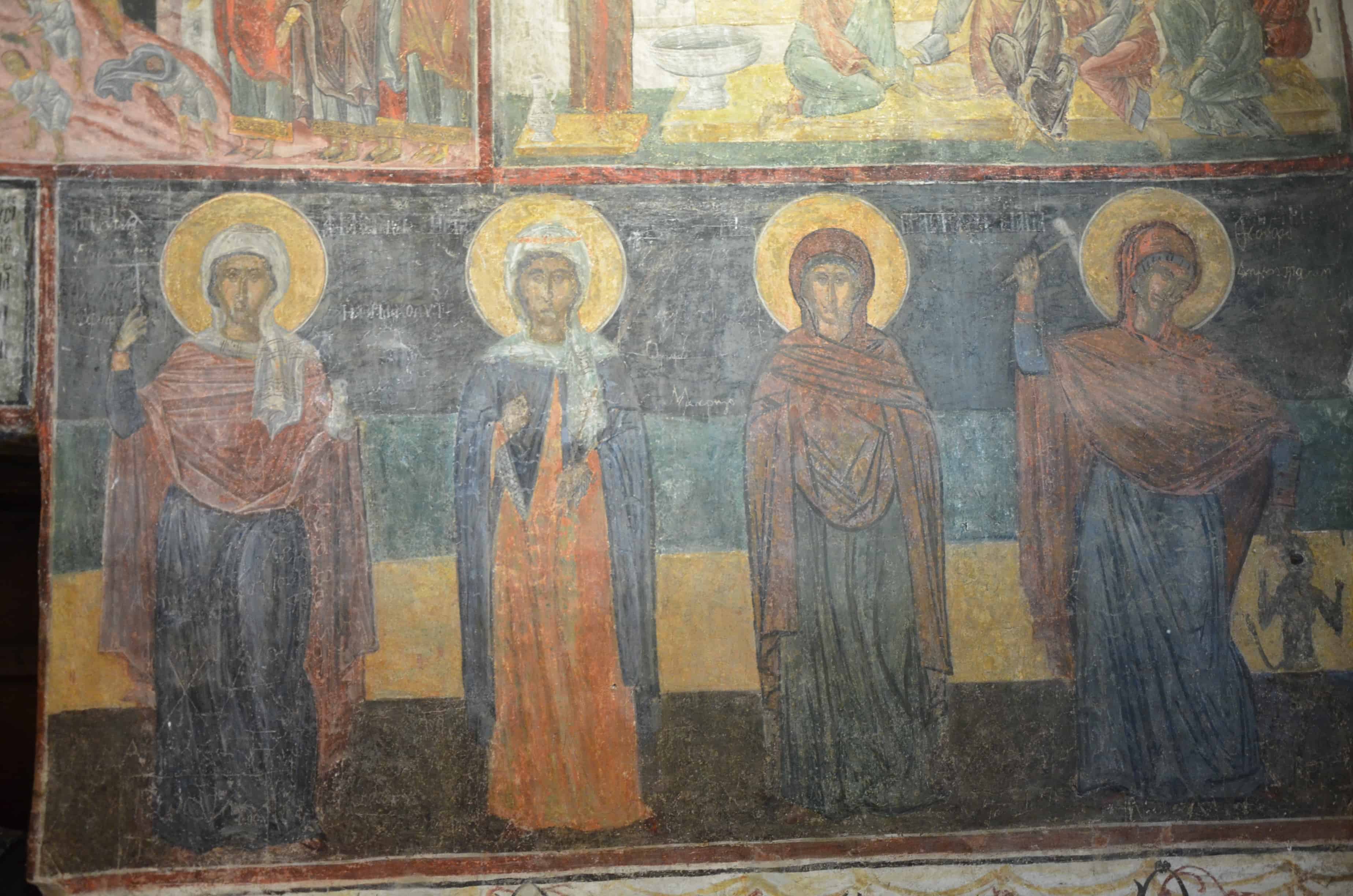 Female saints in the Church of the Holy Saviour in Nessebar, Bulgaria