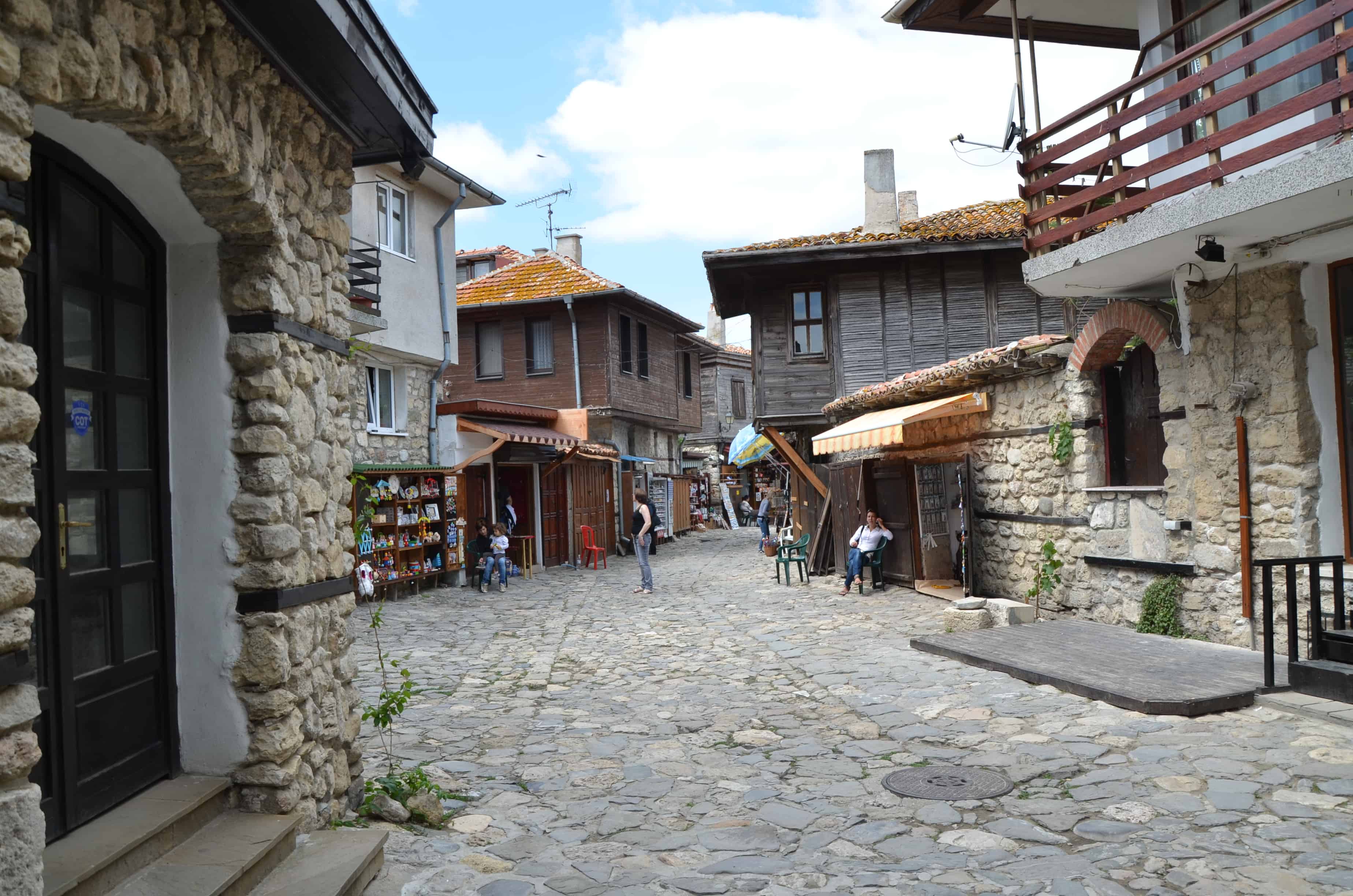 Cobblestone street in Nessebar, Bulgaria