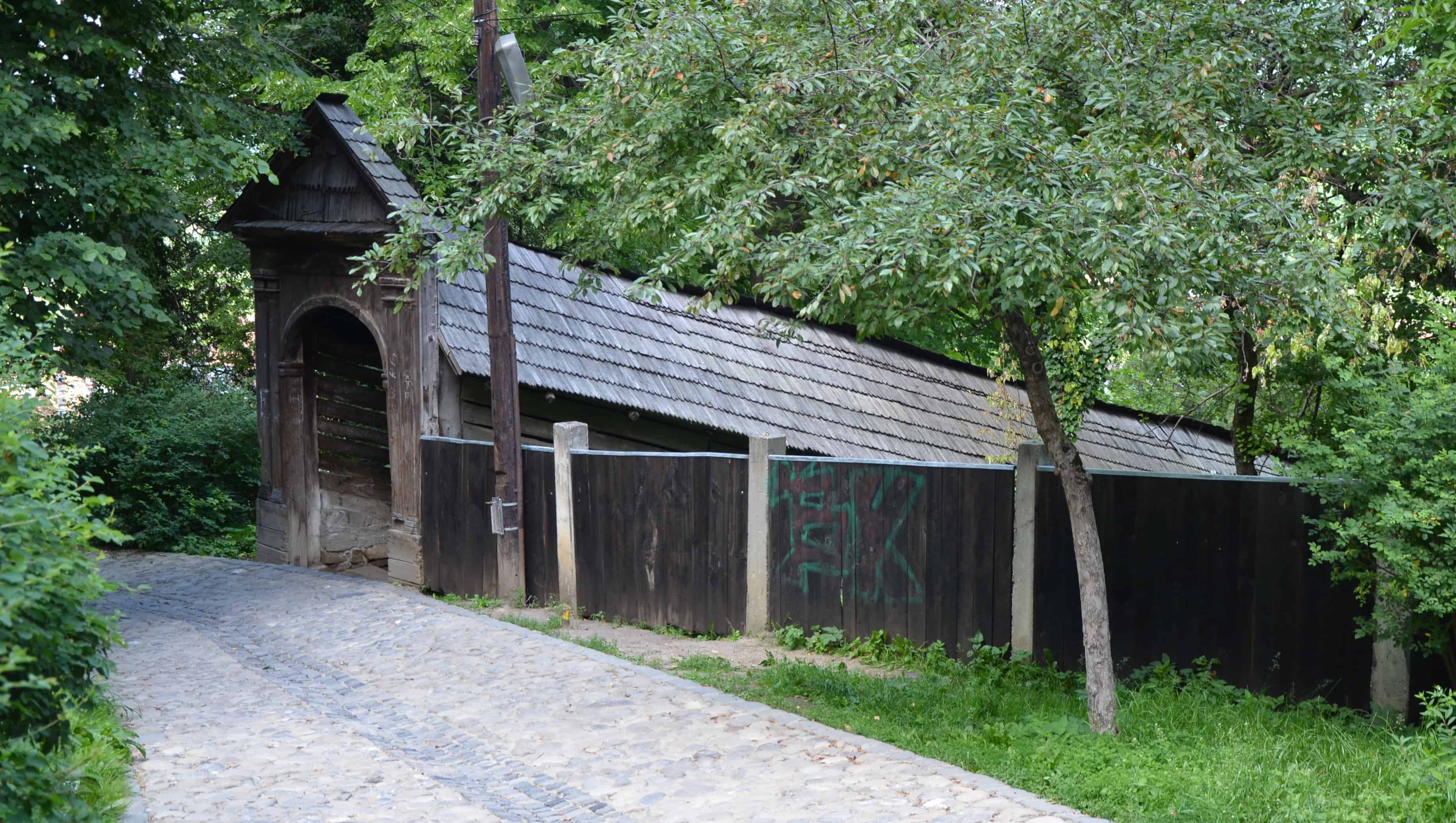 Top of the Scholars' Stairs in Sighişoara, Romania