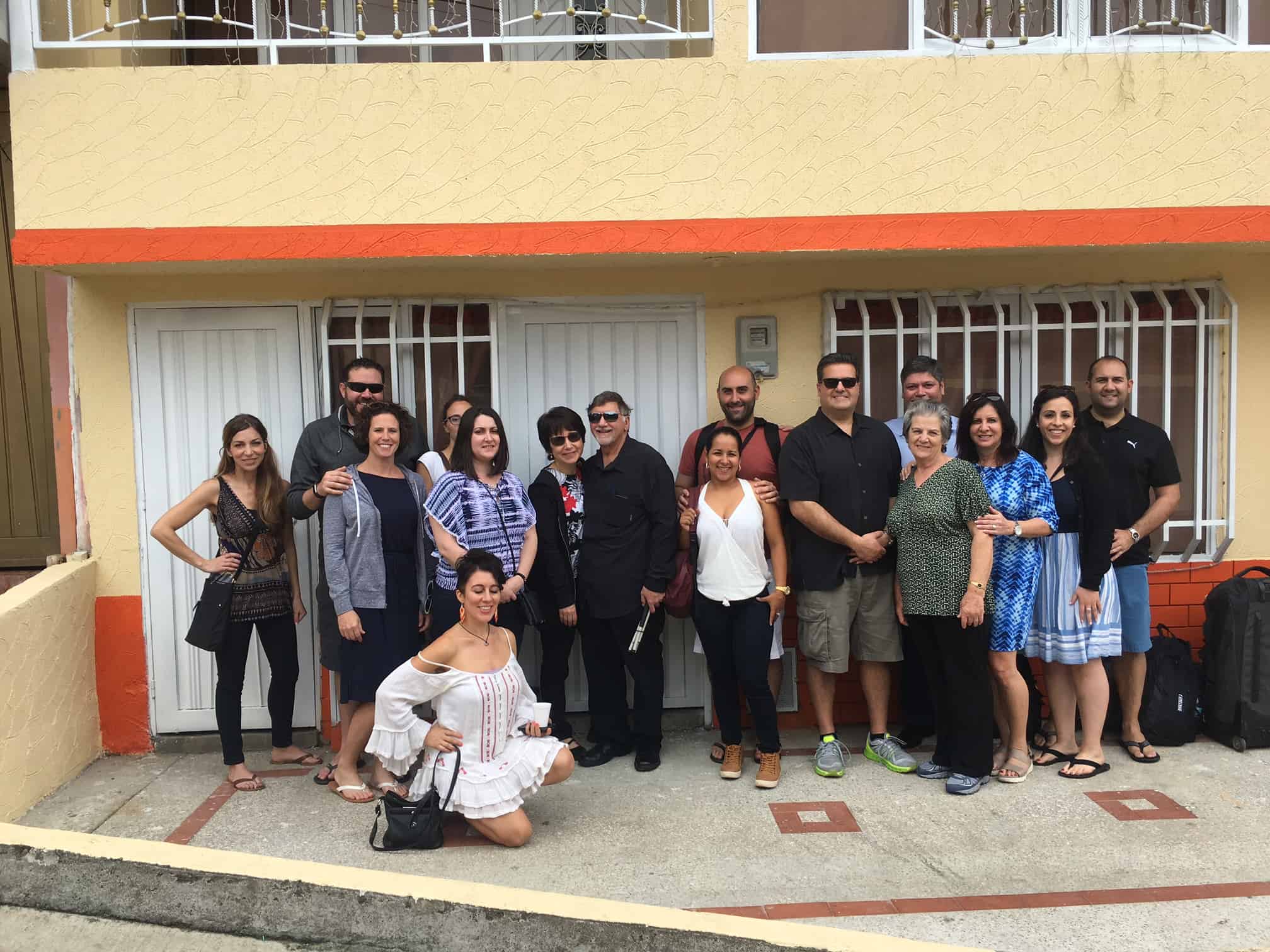 Family and friends in front of our house in Belén