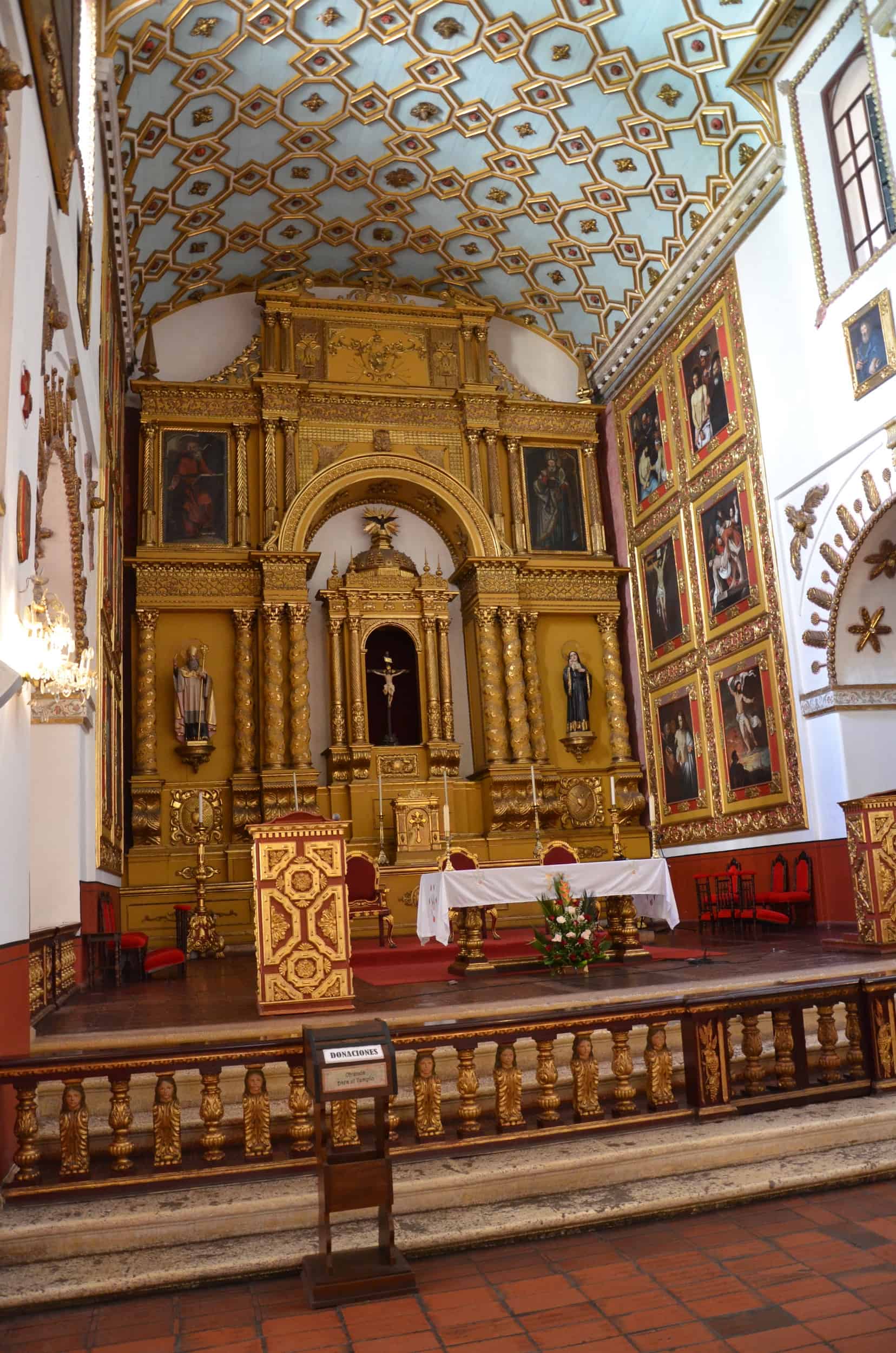 Main altar of the Church of San Agustín in La Candelaria, Bogotá, Colombia