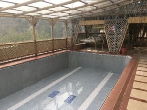 Swimming pool at the bamboo house near Anserma, Caldas, Colombia