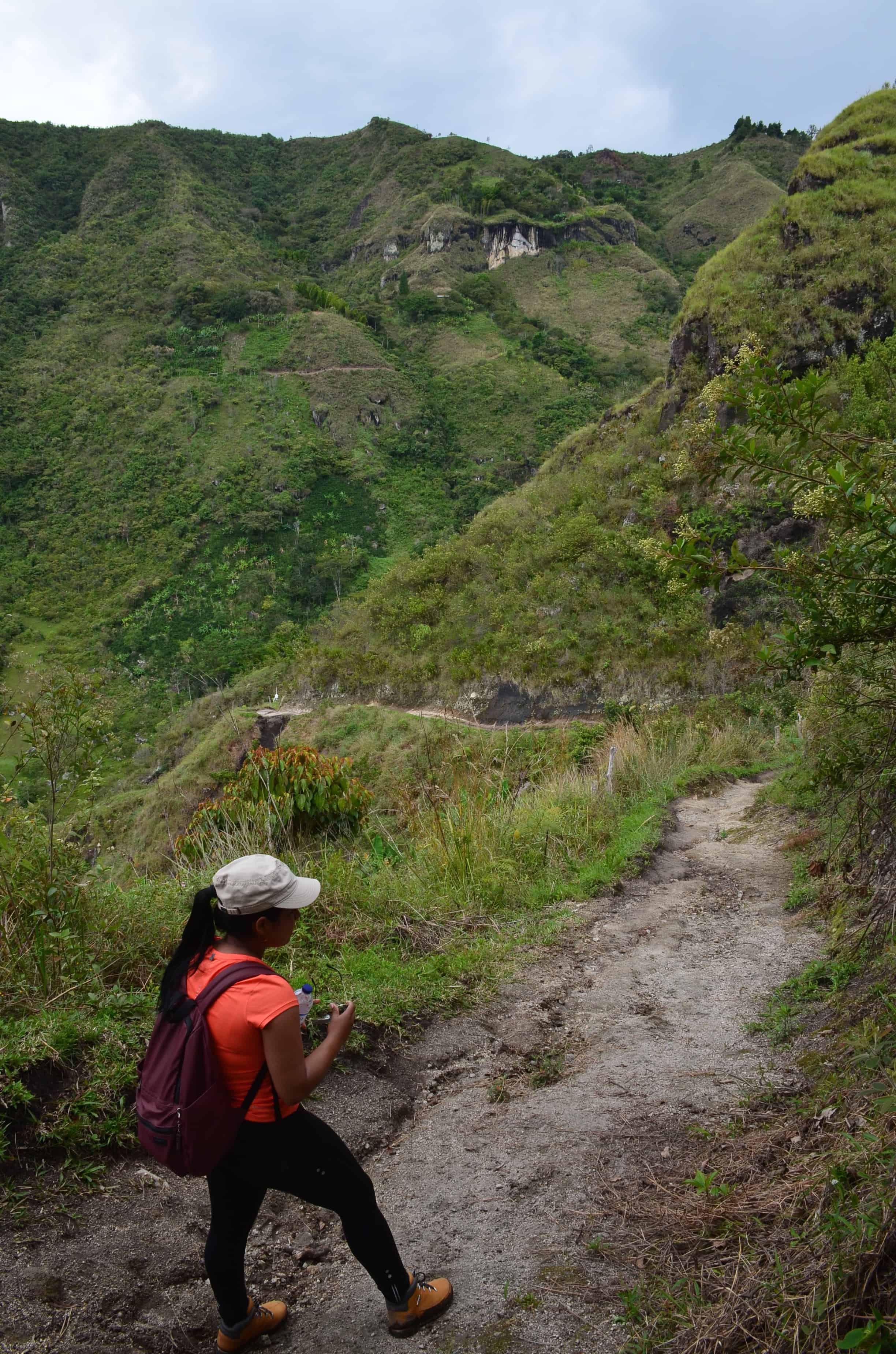 The trail between Alto de San Andrés and El Aguacate at Tierradentro, Cauca, Colombia