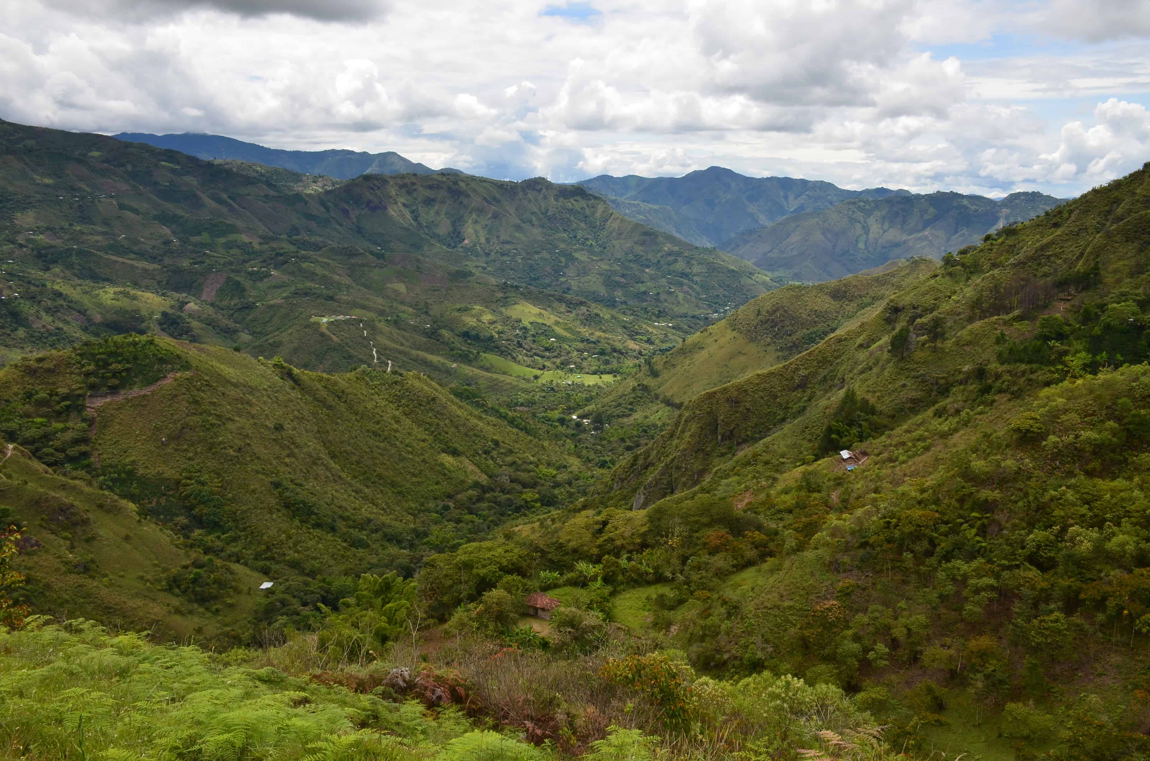 The view from the trail heading up at Tierradentro, Cauca, Colombia
