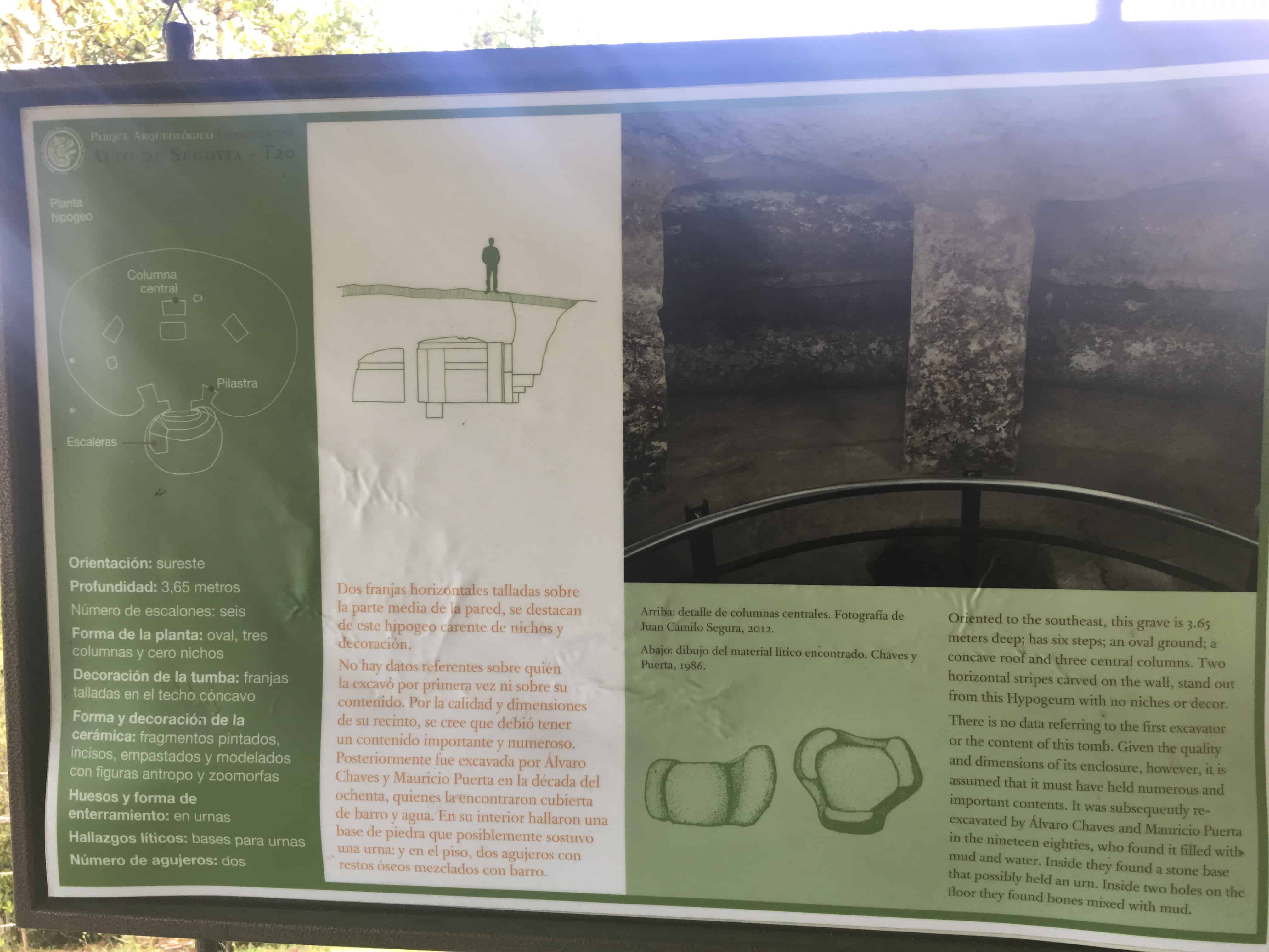 Description of one of the tombs at Tierradentro, Cauca, Colombia