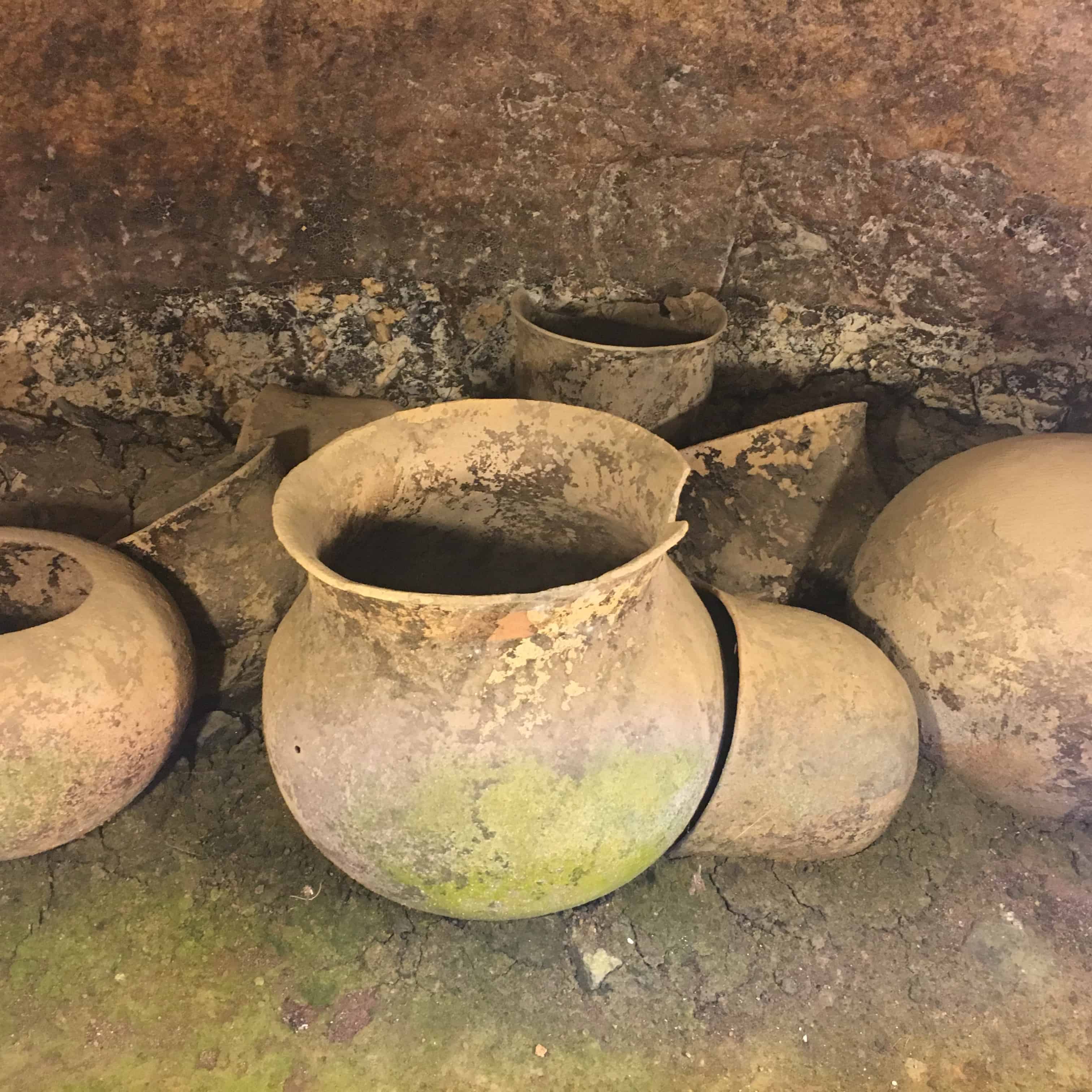 Pottery inside a tomb at Segovia at Tierradentro, Cauca, Colombia