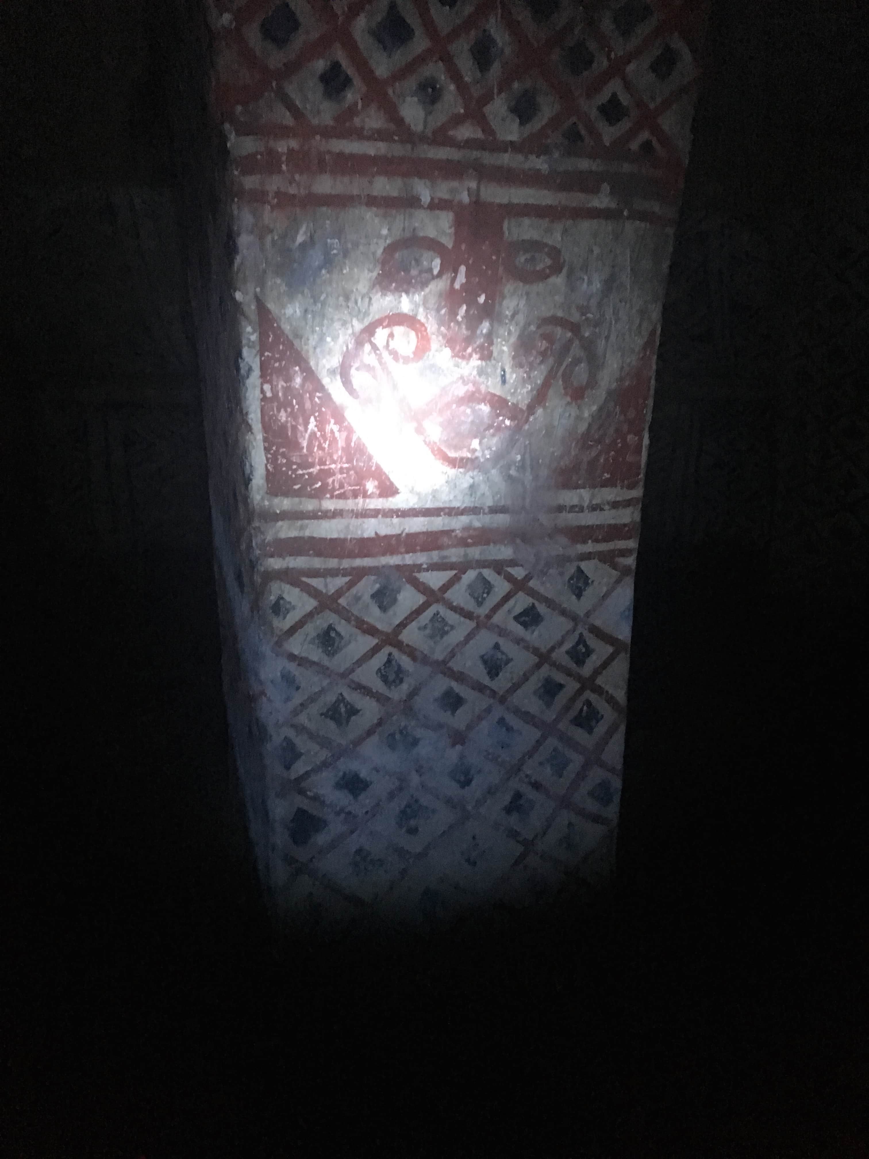 Inside a tomb at Alto de San Andrés at Tierradentro, Cauca, Colombia
