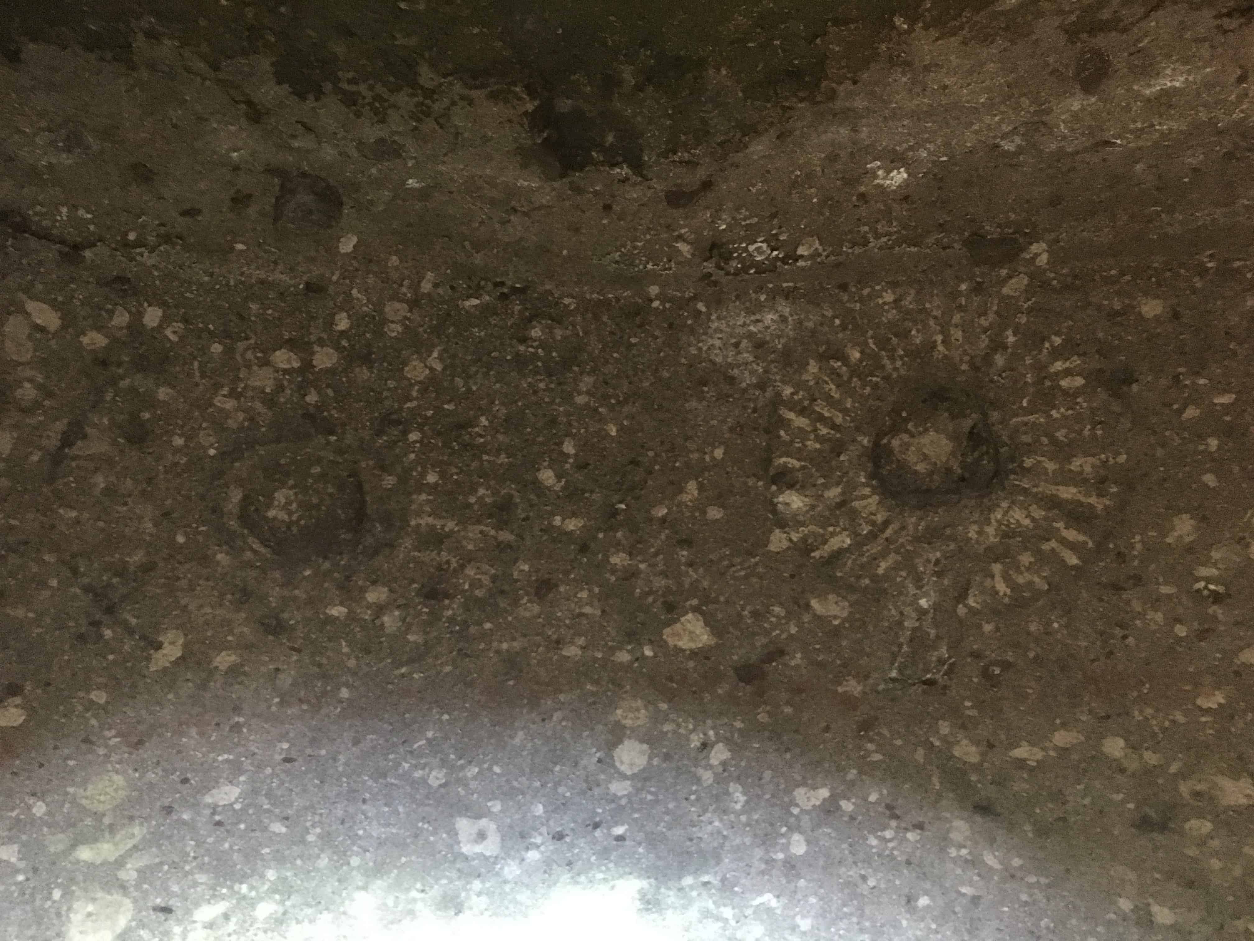 Representation of the sun and moon in a tomb at El Aguacate at Tierradentro, Cauca, Colombia