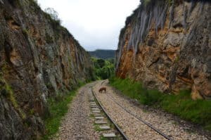Railroad tracks at Suesca, Cundinamarca, Colombia