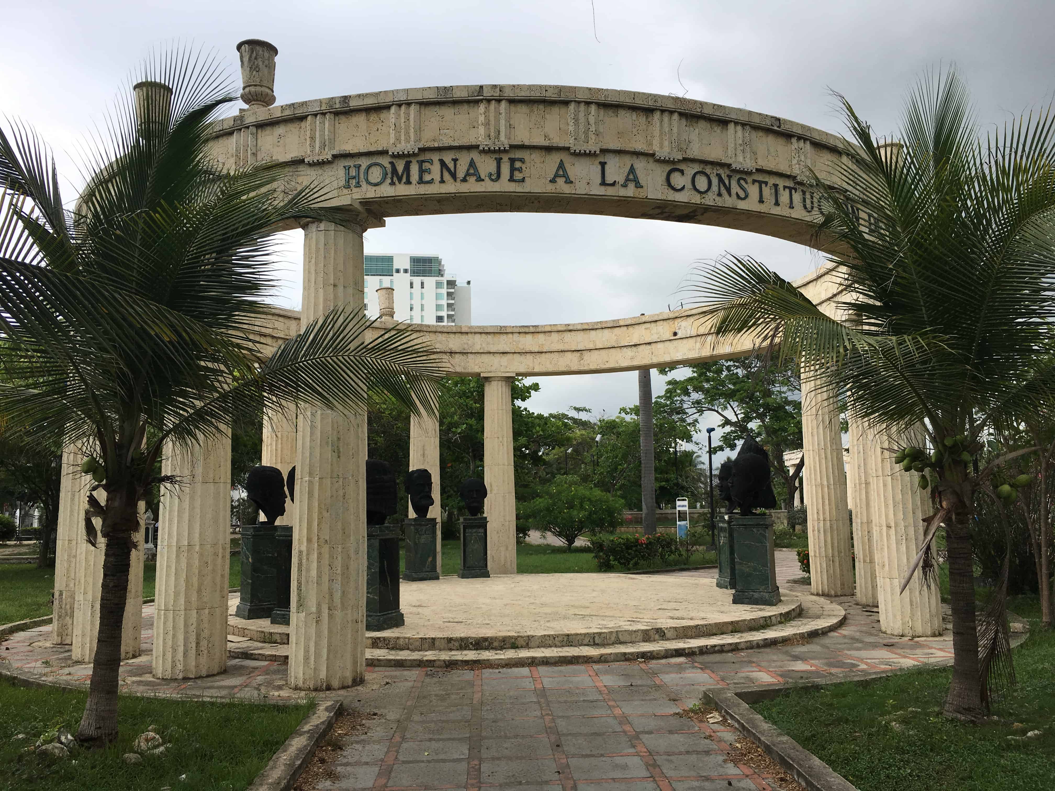 Monument to the Constitution in Parque del Cabrero in Cartagena, Colombia