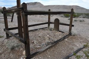 A simple grave at the cemetery in Rhyolite, Nevada
