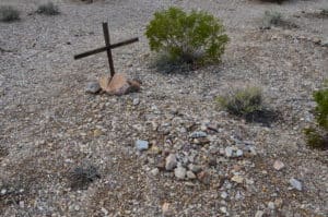 A simple grave at the cemetery in Rhyolite, Nevada