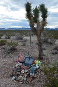 More recent grave at the cemetery in Rhyolite, Nevada