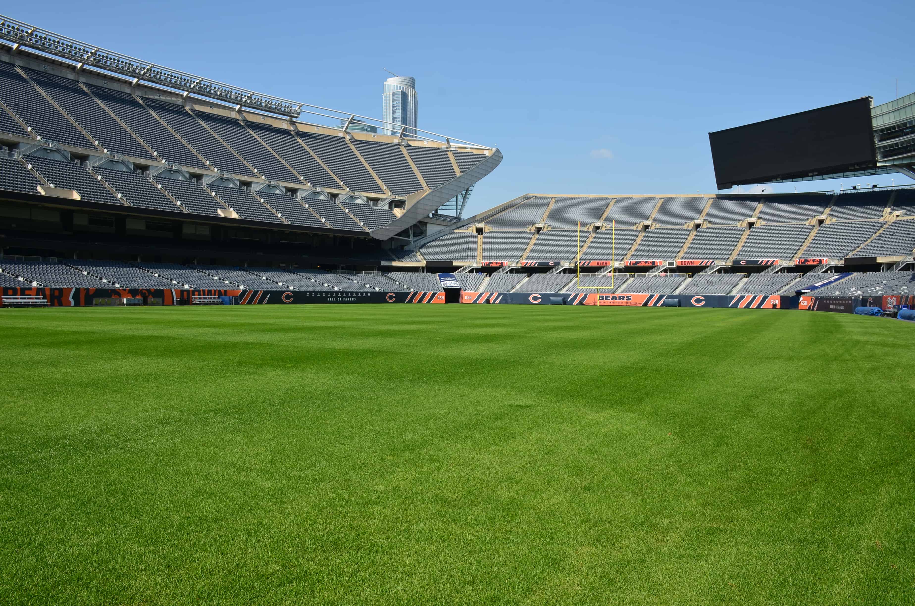 On the field at Soldier Field in Chicago, Illinois