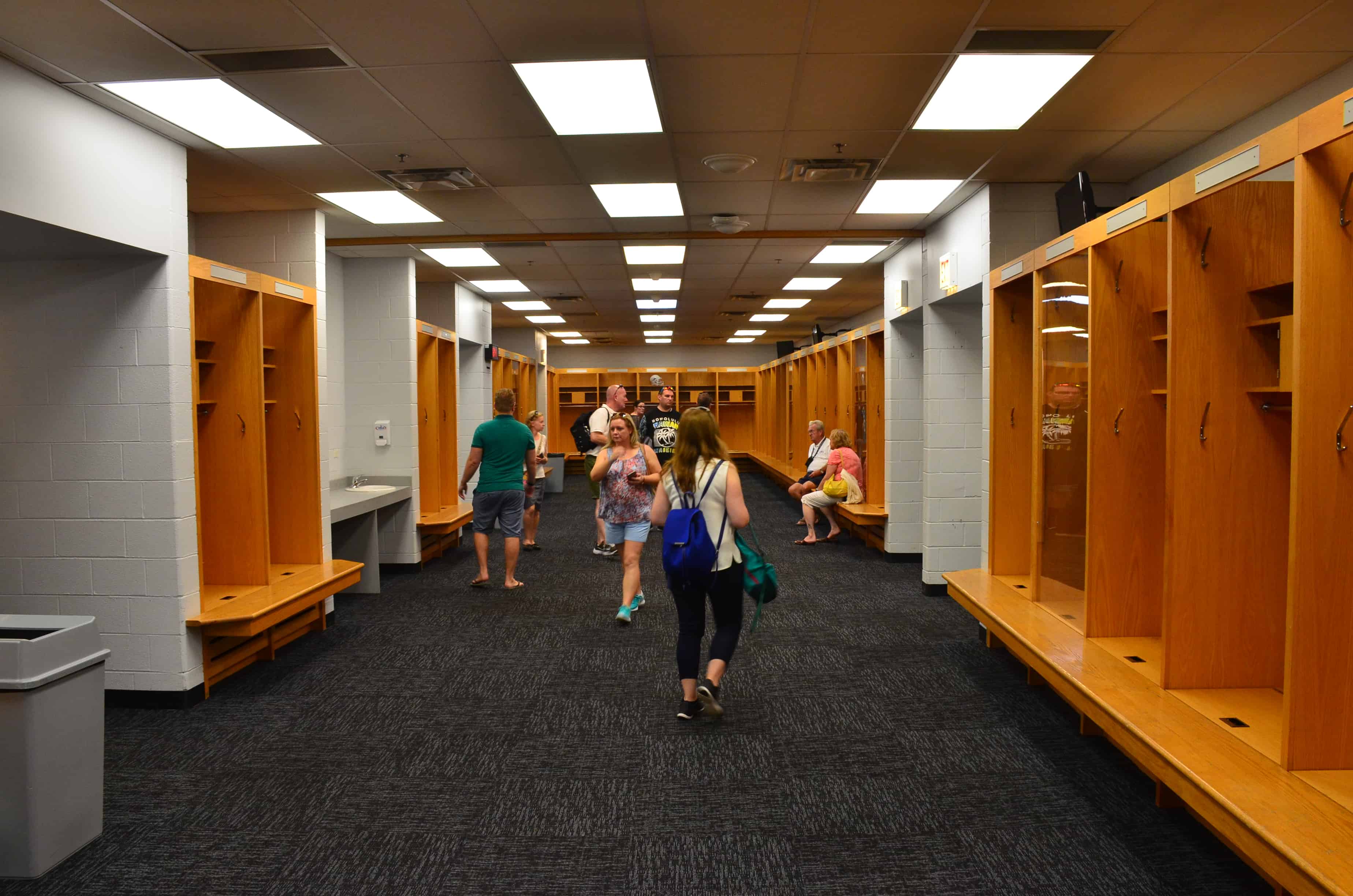 Visitor's locker room at Soldier Field in Chicago, Illinois