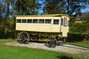 School bus wagon at Amish Acres in Nappanee, Indiana