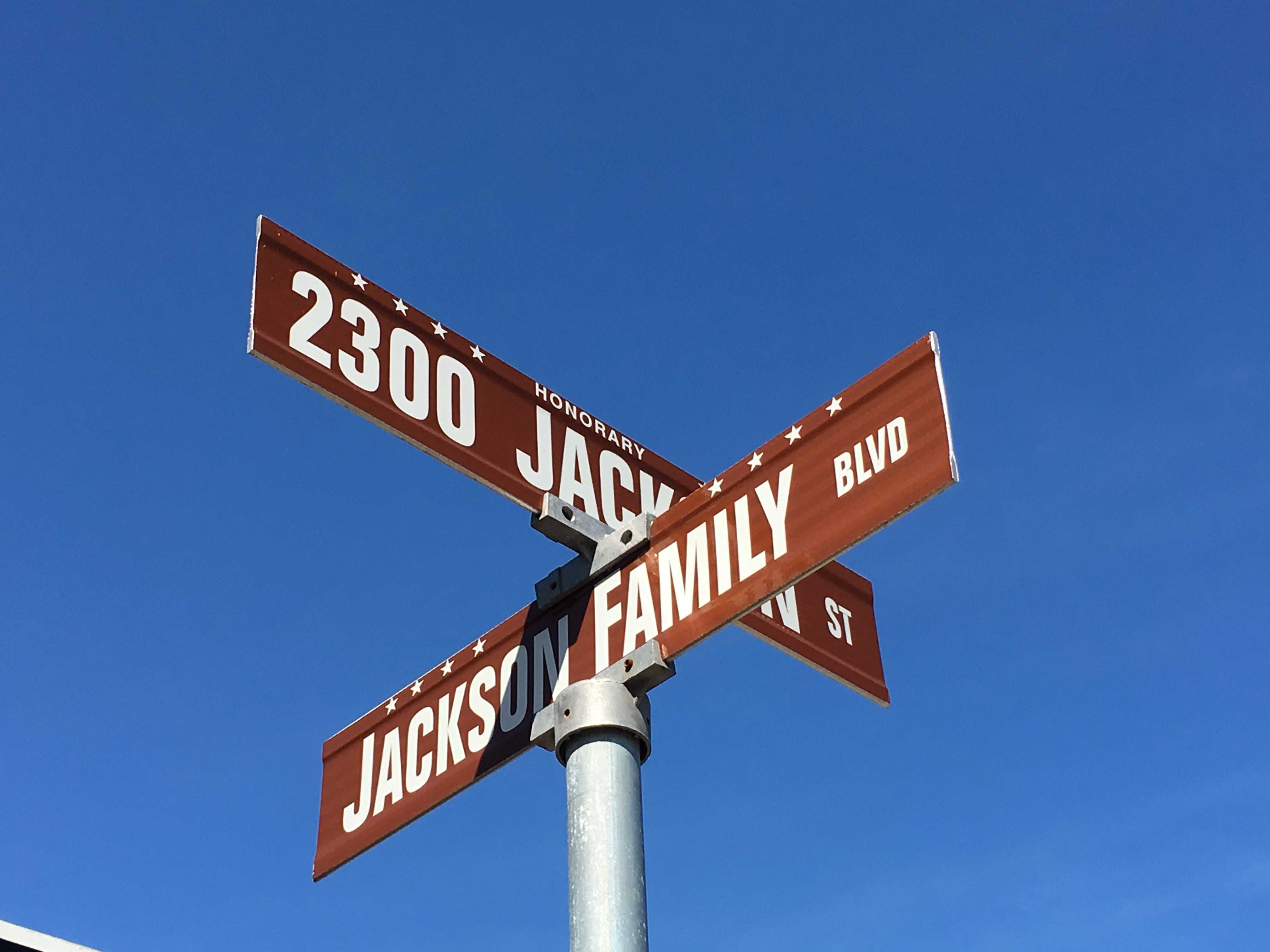 Jackson family street signs in Gary, Indiana