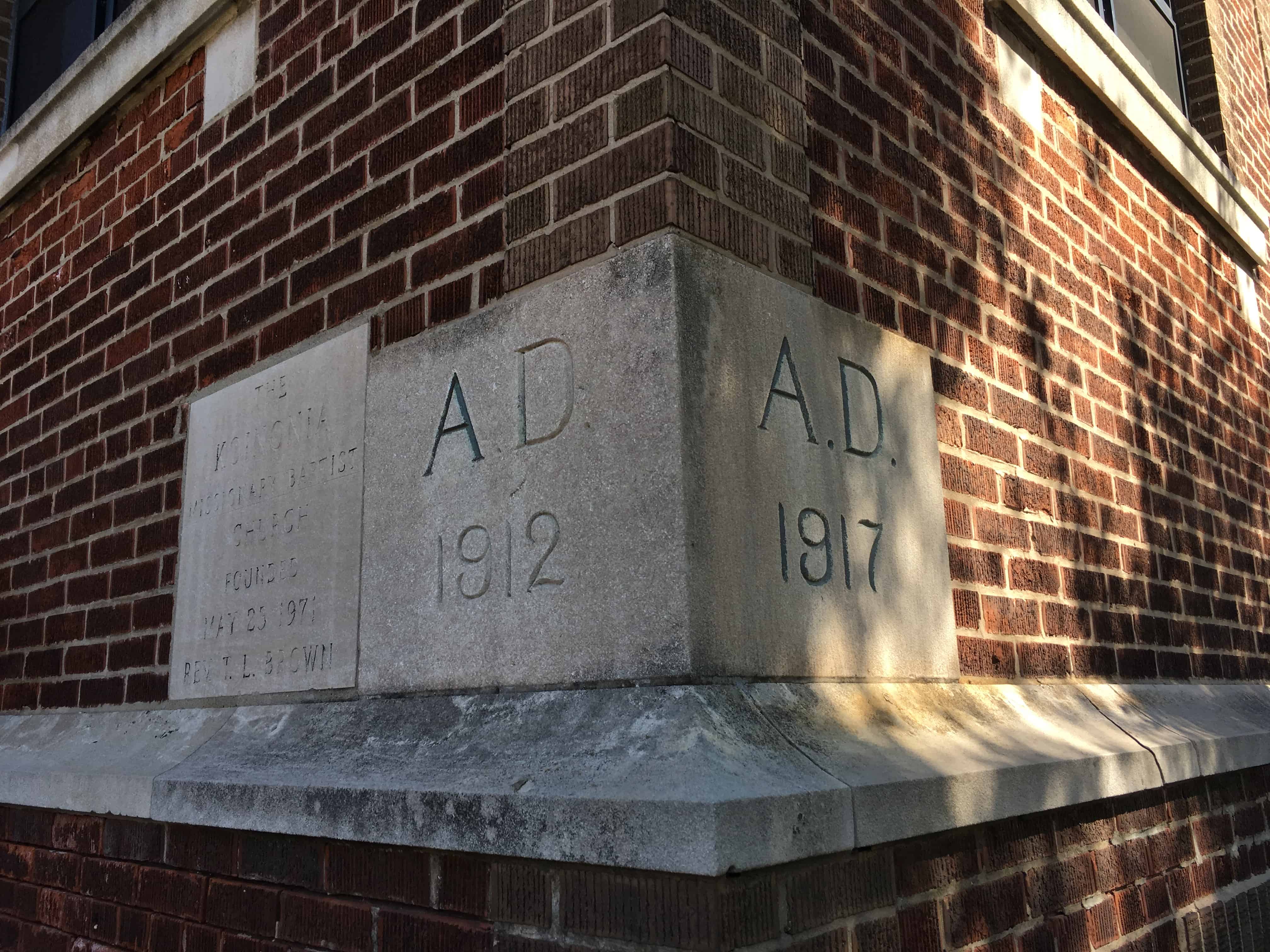 Cornerstone of the former SS Constantine and Helen Greek Orthodox Church in Gary, Indiana