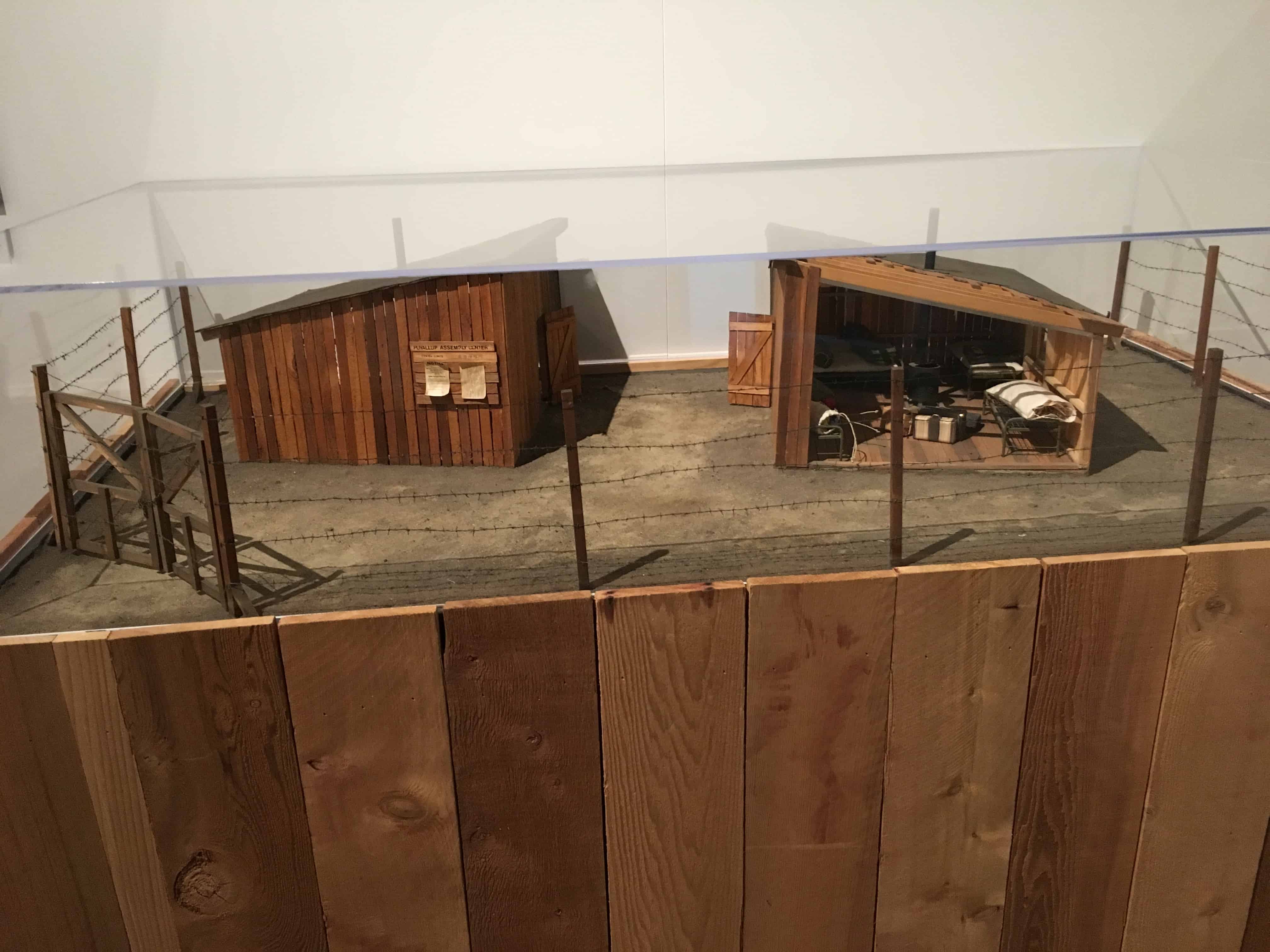 Model of a Japanese internment camp at the Wing Luke Museum in the International District in Seattle, Washington