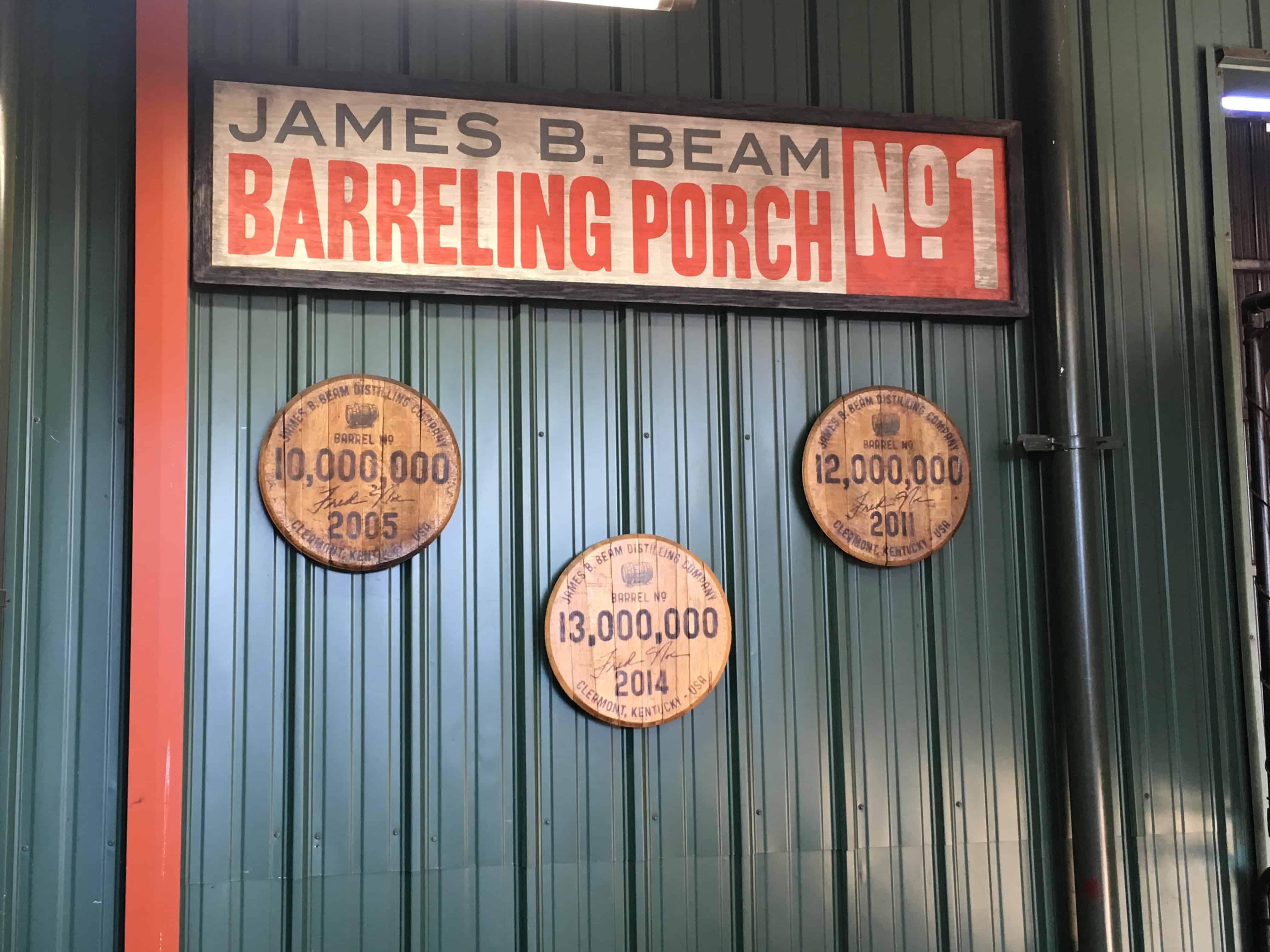 Barreling porch at Jim Beam American Stillhouse in Clermont, Kentucky