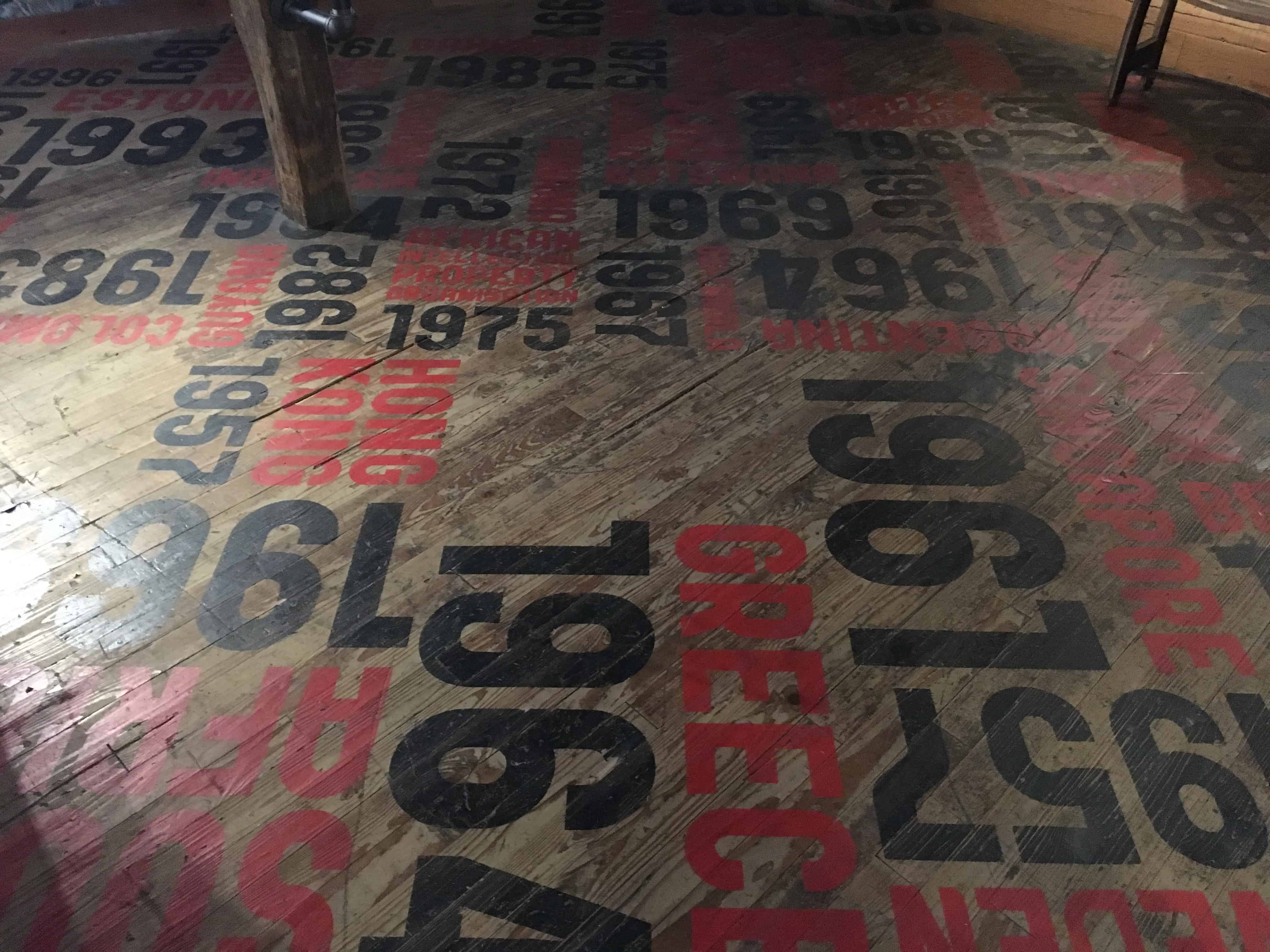 Floor of countries where Jim Beam is sold at Jim Beam American Stillhouse in Clermont, Kentucky