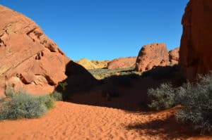Beginning of the Rainbow Vista Trail at Valley of Fire State Park in Nevada