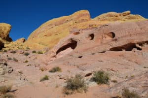 Rock formations on the White Domes Trail at Valley of Fire State Park in Nevada
