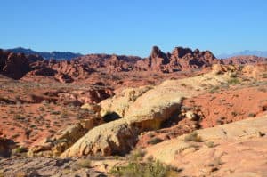 View of the desert on the White Domes Trail at Valley of Fire State Park in Nevada