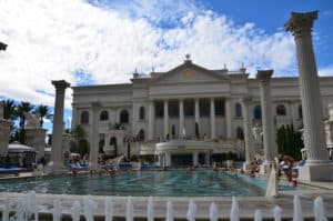 The pool area at Caesar's Palace in Las Vegas, Nevada