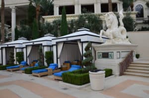Pool cabanas at Caesar's Palace in Las Vegas, Nevada