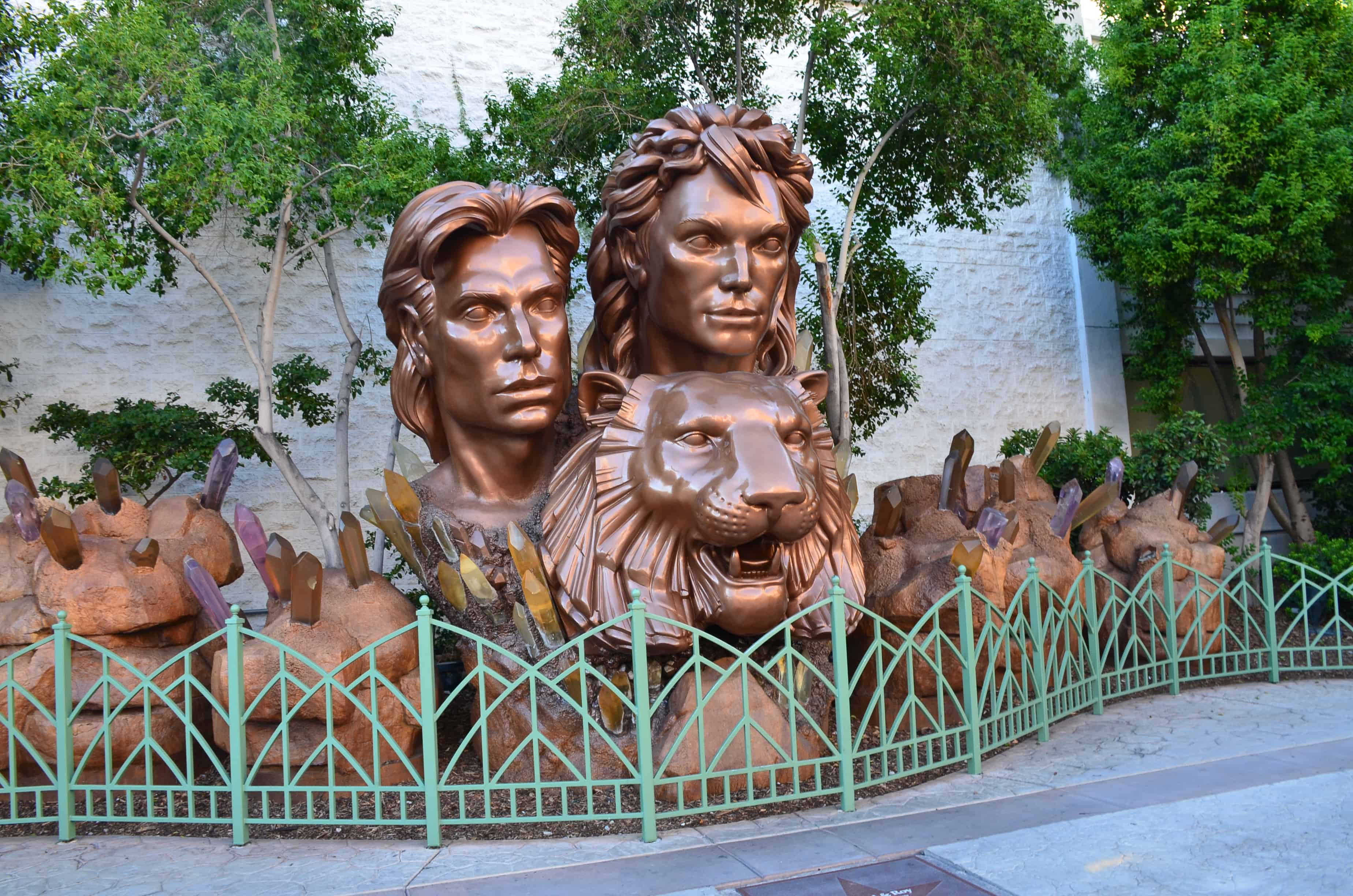 Siegfried and Roy monument at the Mirage in Las Vegas, Nevada