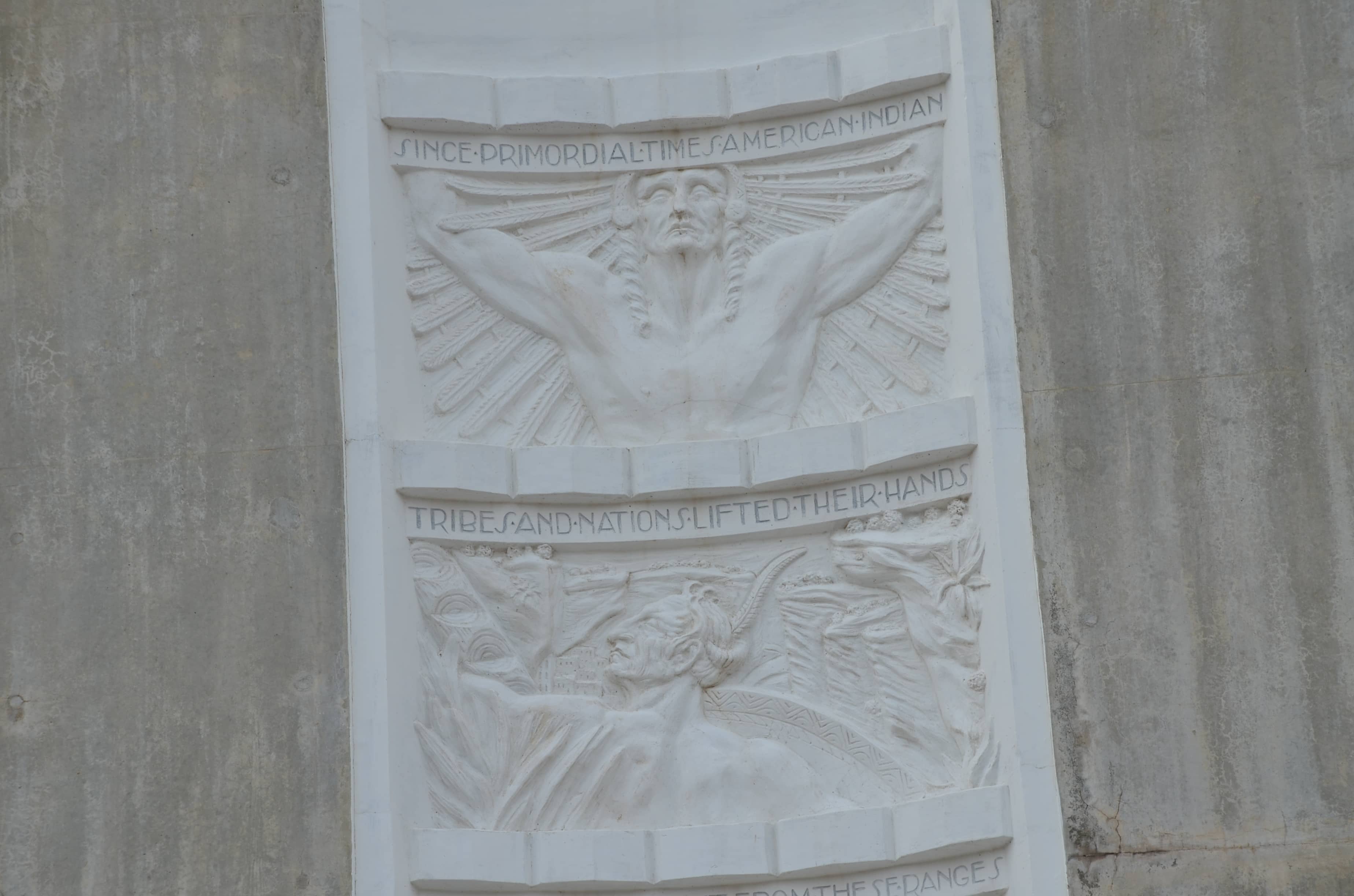 Relief panel on the elevator tower at Hoover Dam in Nevada