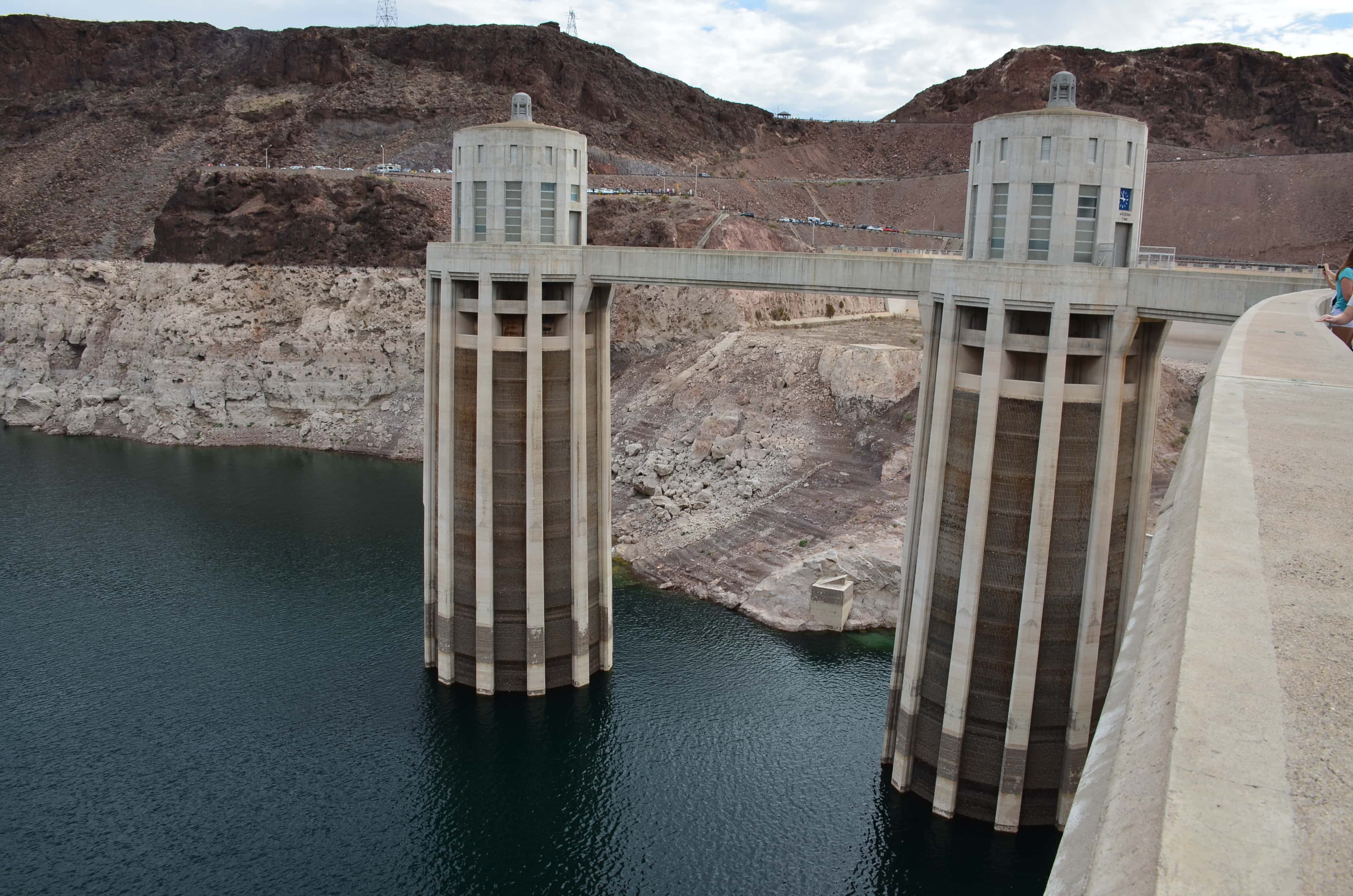 Intake towers at Hoover Dam in Nevada