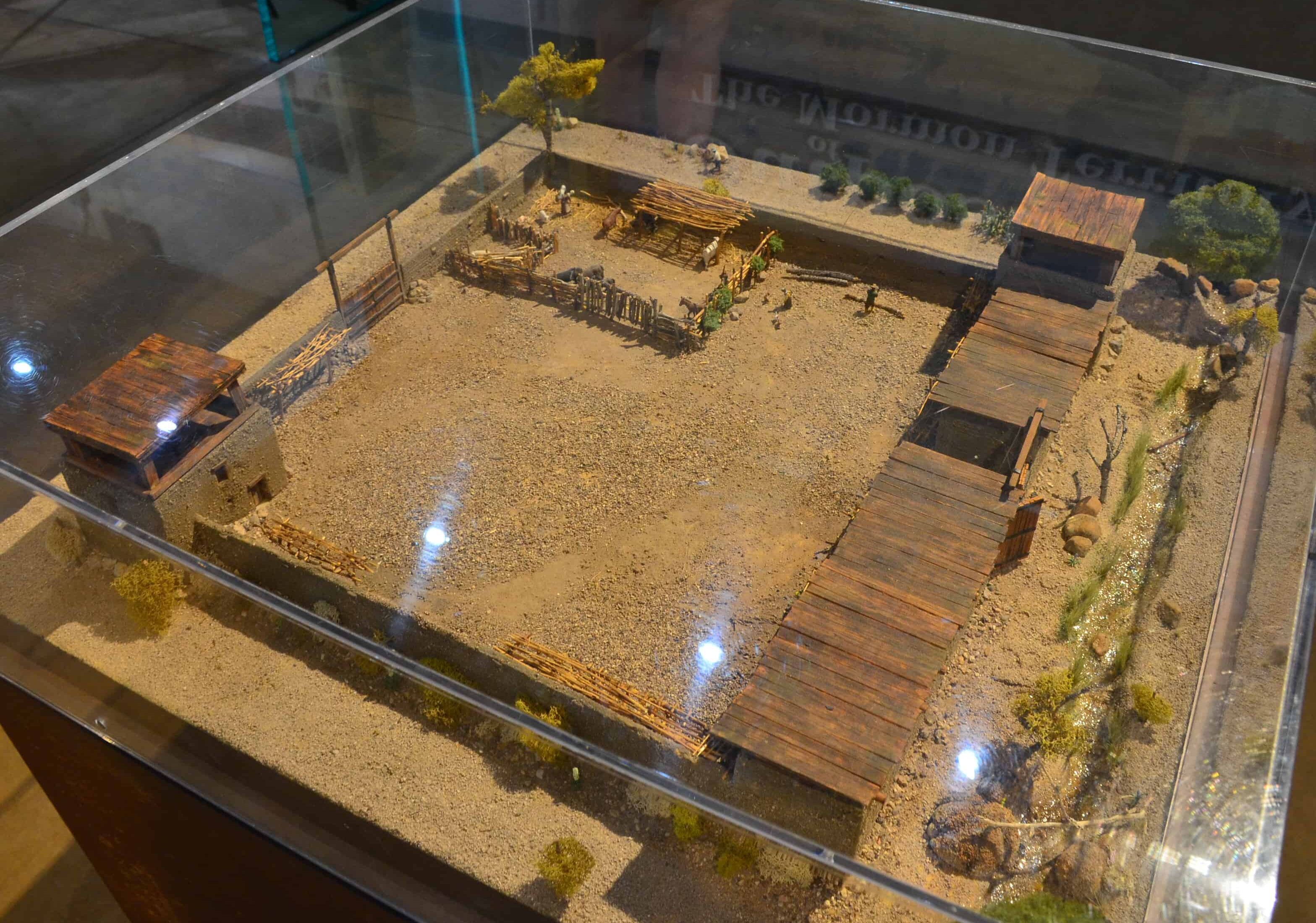 Scale model of the original fort at Old Las Vegas Mormon Fort State Historic Park in Nevada