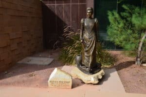 Helen Jane Wiser Stewart monument at Old Las Vegas Mormon Fort State Historic Park in Nevada