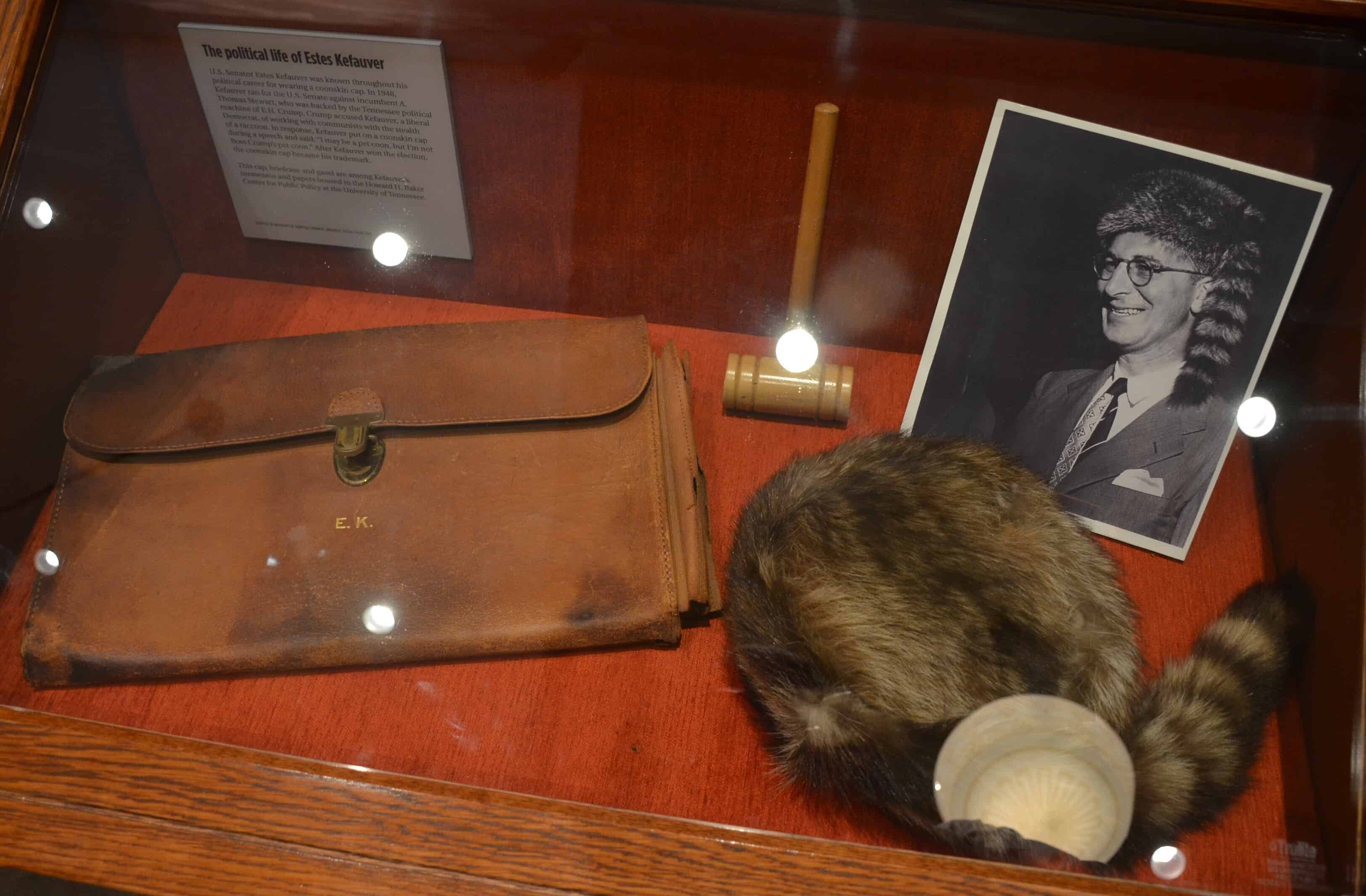 Personal items of Estes Kefauver at the Mob Museum in Las Vegas, Nevada