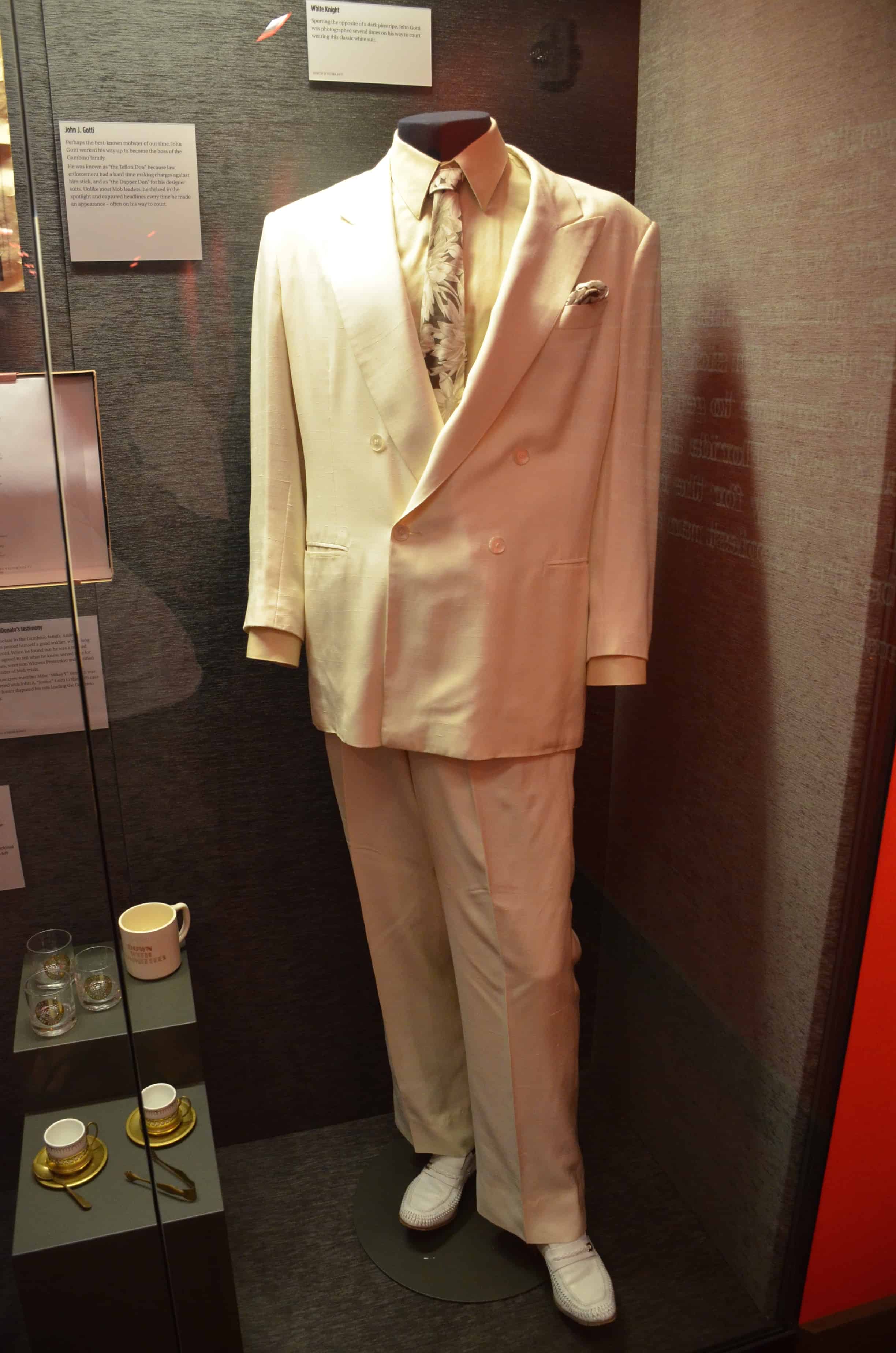 John Gotti's suit at the Mob Museum in Las Vegas, Nevada